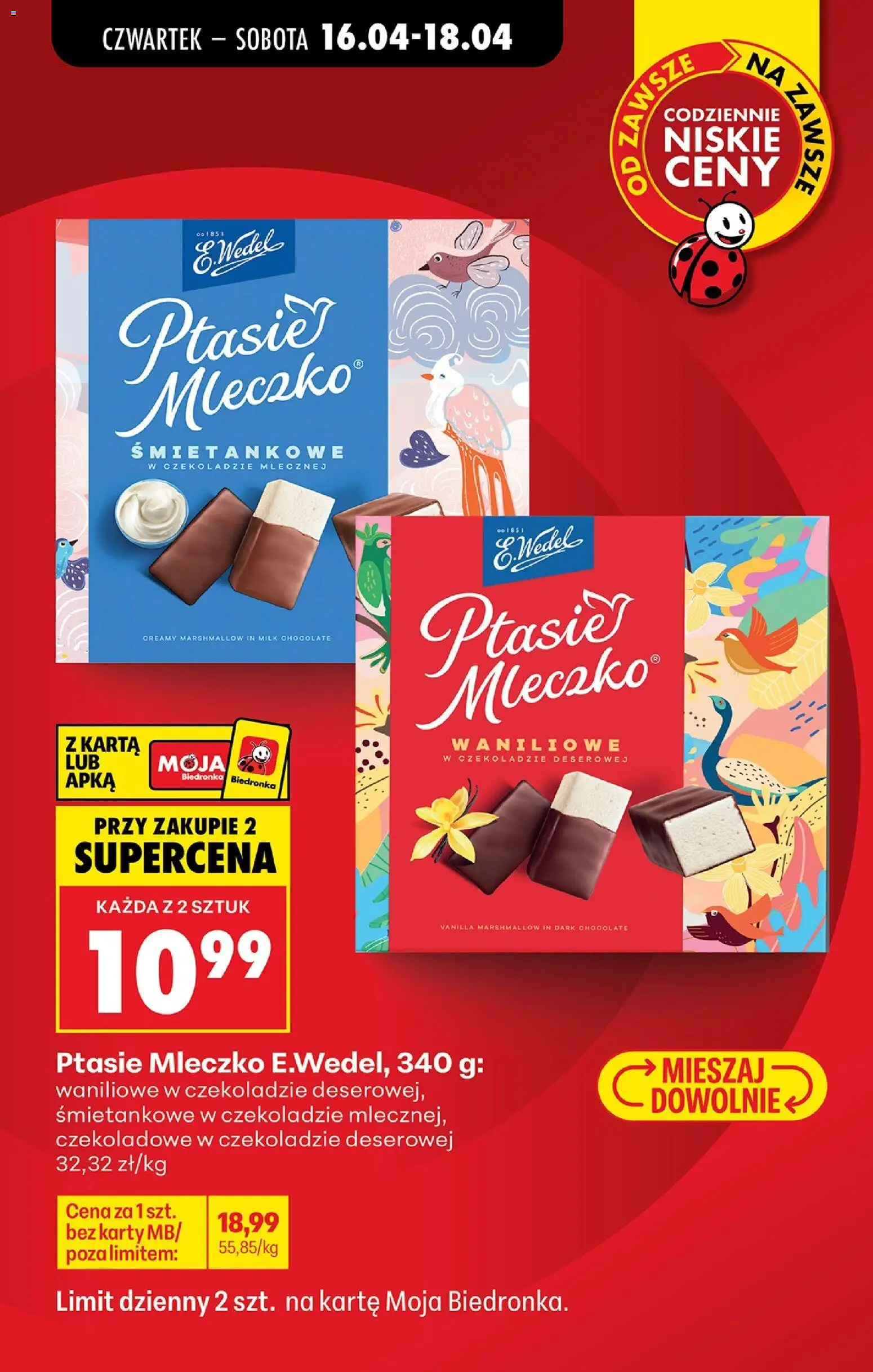 Biedronka gazetka od czwartku od 16.04.2026 | Strona: 23 | Produkty: Karta, Ptasie mleczko