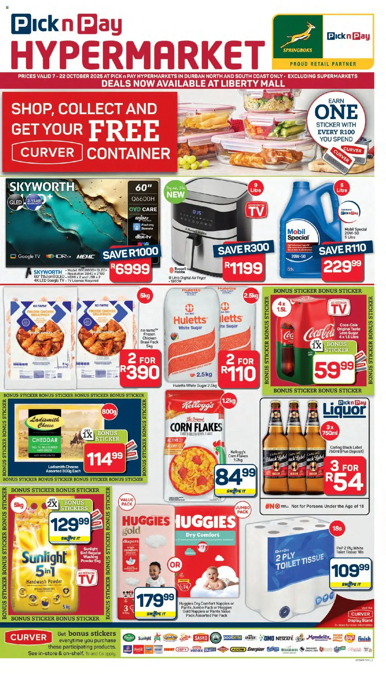 New Pick n Pay catalogue – valid from 07.10.2025 | Page: 1 | Products: Corn, Pants, Handwash, USB