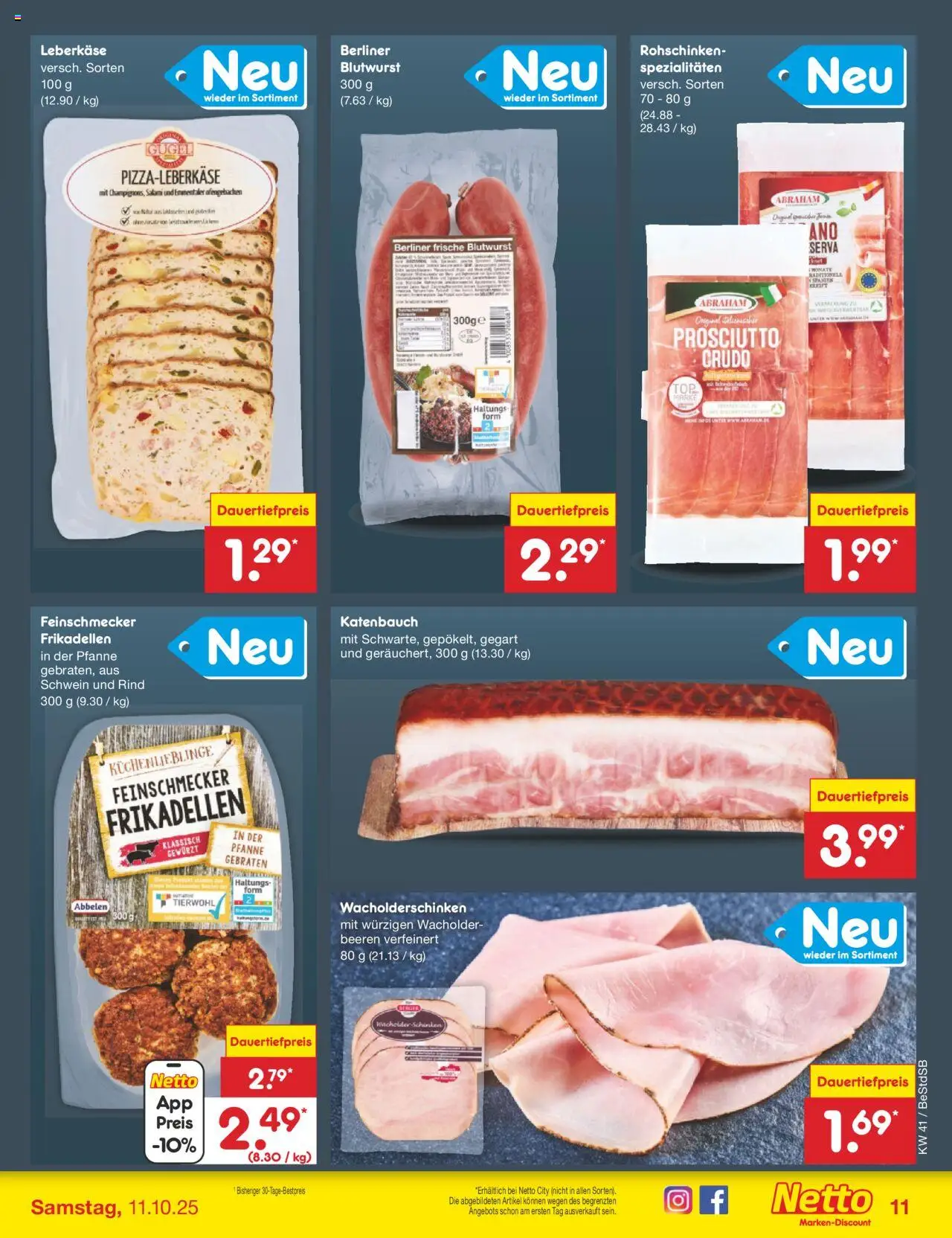 Netto Marken-Discount Prospekt 	 – gültig ab 06.10.2025 | Seite: 13 | Produkte: Berliner, Salami, Leberkase