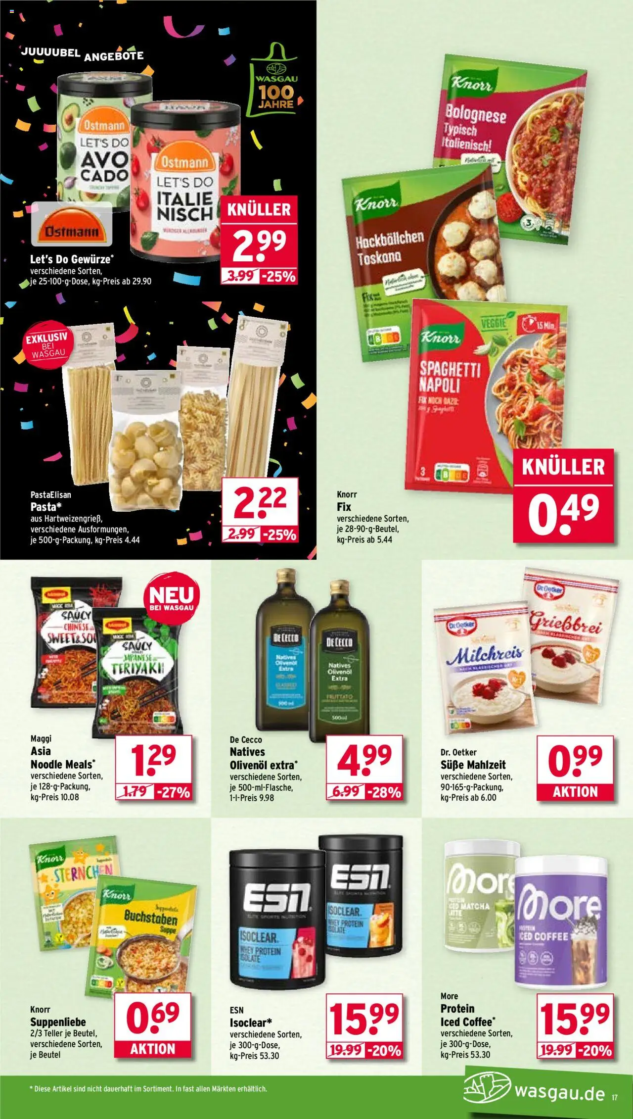 Wasgau Prospekt 	 - gültig ab dem 25.08.2025 | Seite: 17 | Produkte: Maggi, Olivenol, Knorr