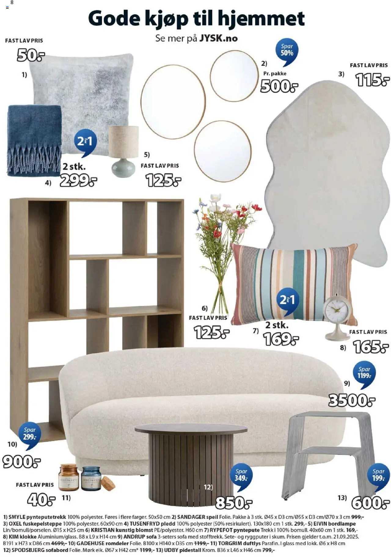  | Side: 8 | Produkter: Klokke, Pledd, Romdeler, Speil