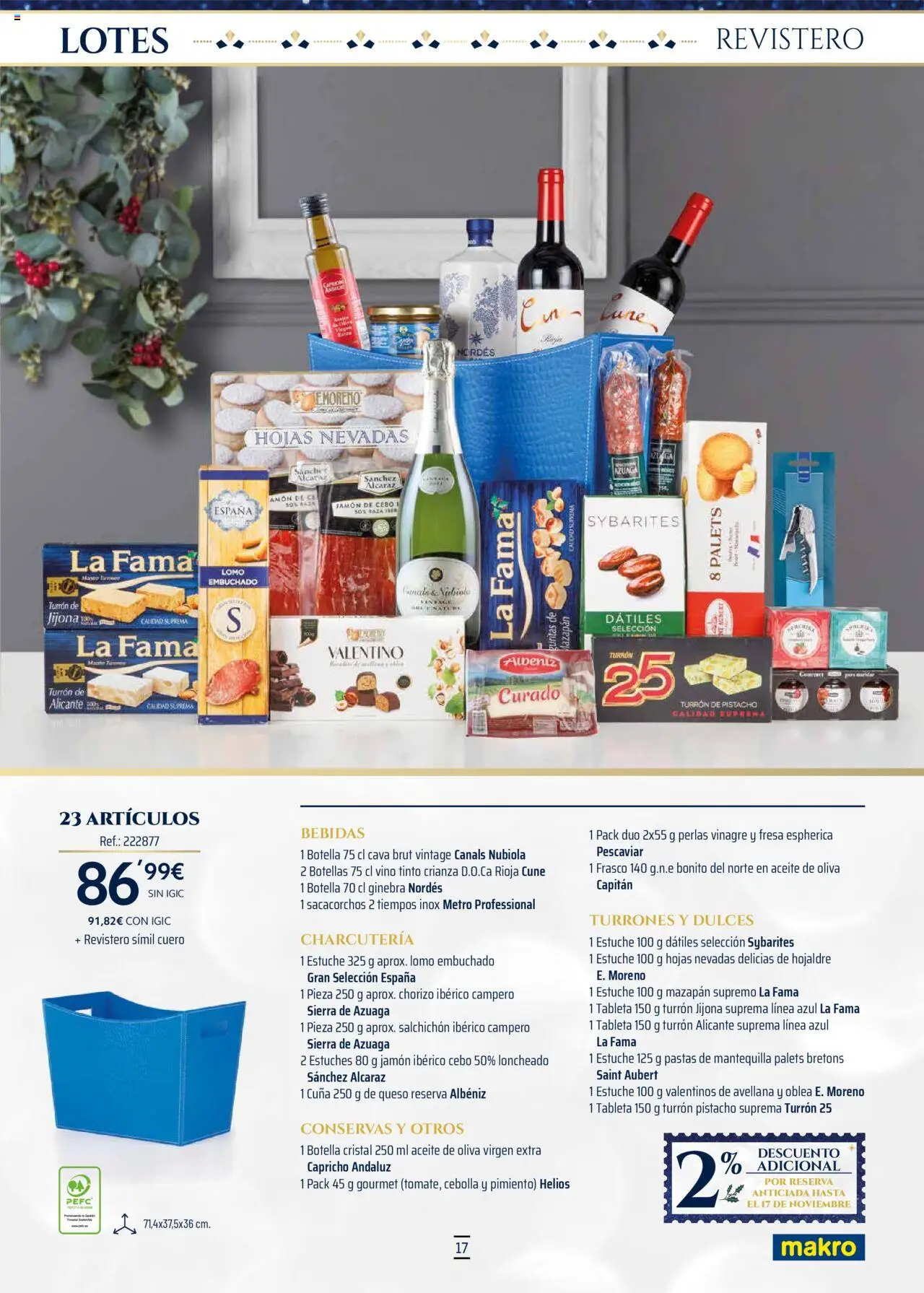 Makro - Lotes y cestas Canarias │ válido desde el 04.10.2025 | Página: 17 | Productos: Queso, Aceite, Ginebra, Cuna