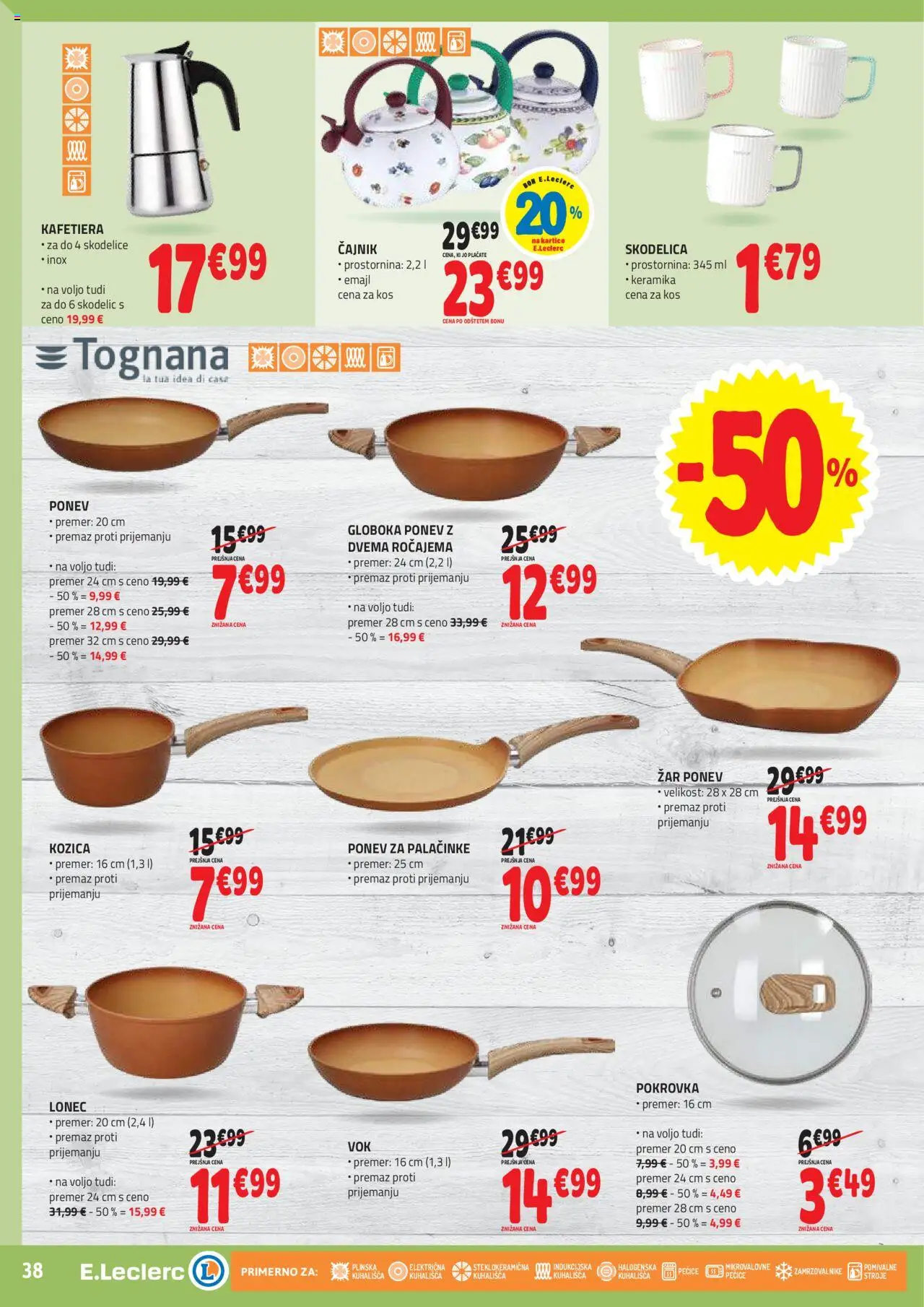 Novi E.leclerc katalog ponudbe – veljaven od 08.10.2025 | Stran: 38 | Izdelki: Skodelica, Zar, Cajnik, Palačinke