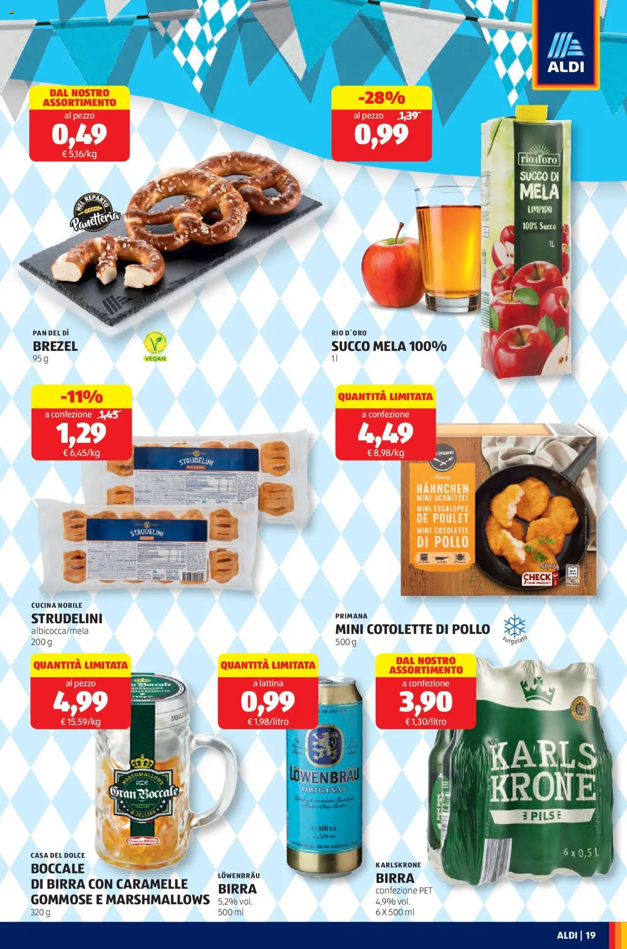 Volantino Aldi del 22.09.2025 | Pagina: 19 | Prodotti: Succo, Birra, Pollo, Caramelle