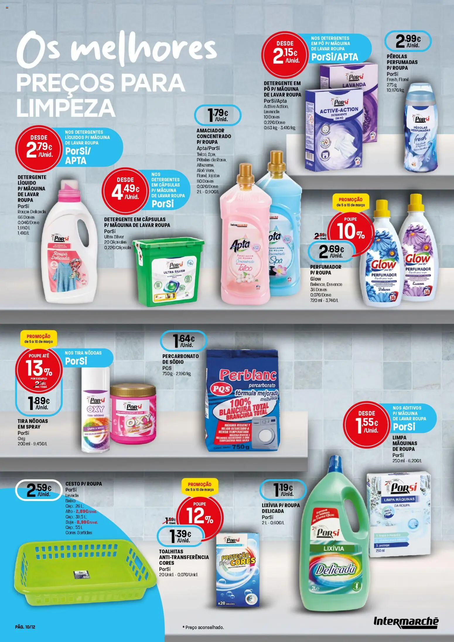 Intermarché Limpeza Super │ válido de 05.03.2026 | Página: 10 | Produtos: Máquina de lavar, Pó, Detergente