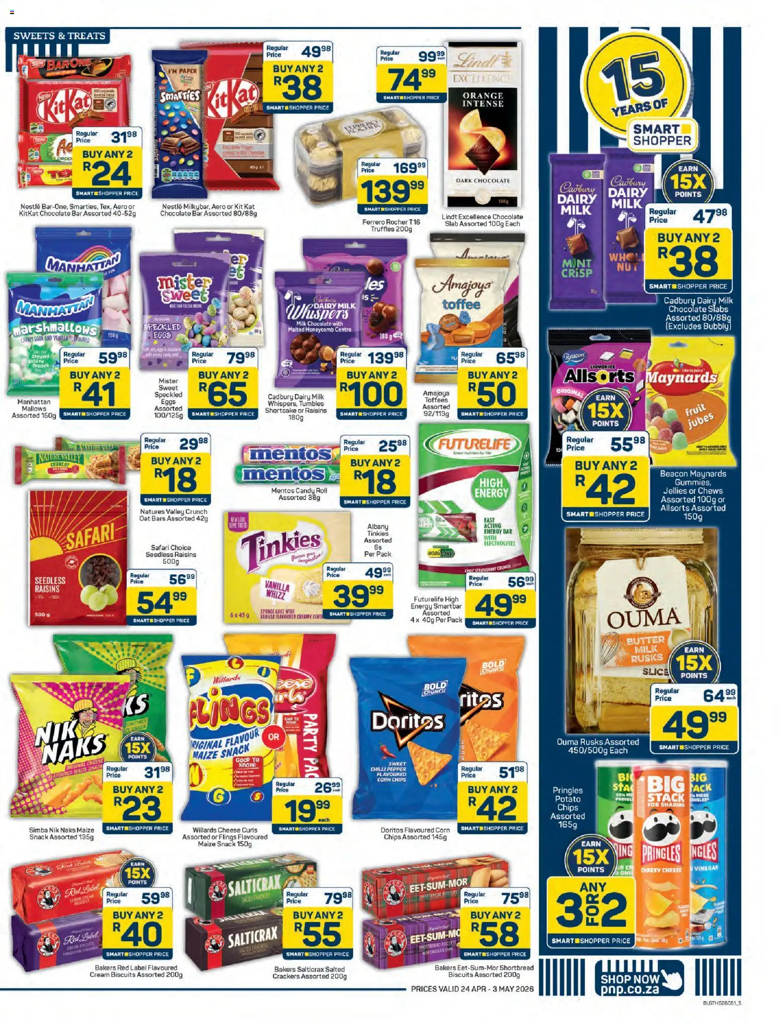 New Pick n Pay catalogue – valid from 24.04.2026 | Page: 5 | Products: Milk, Butter, Chips, Water