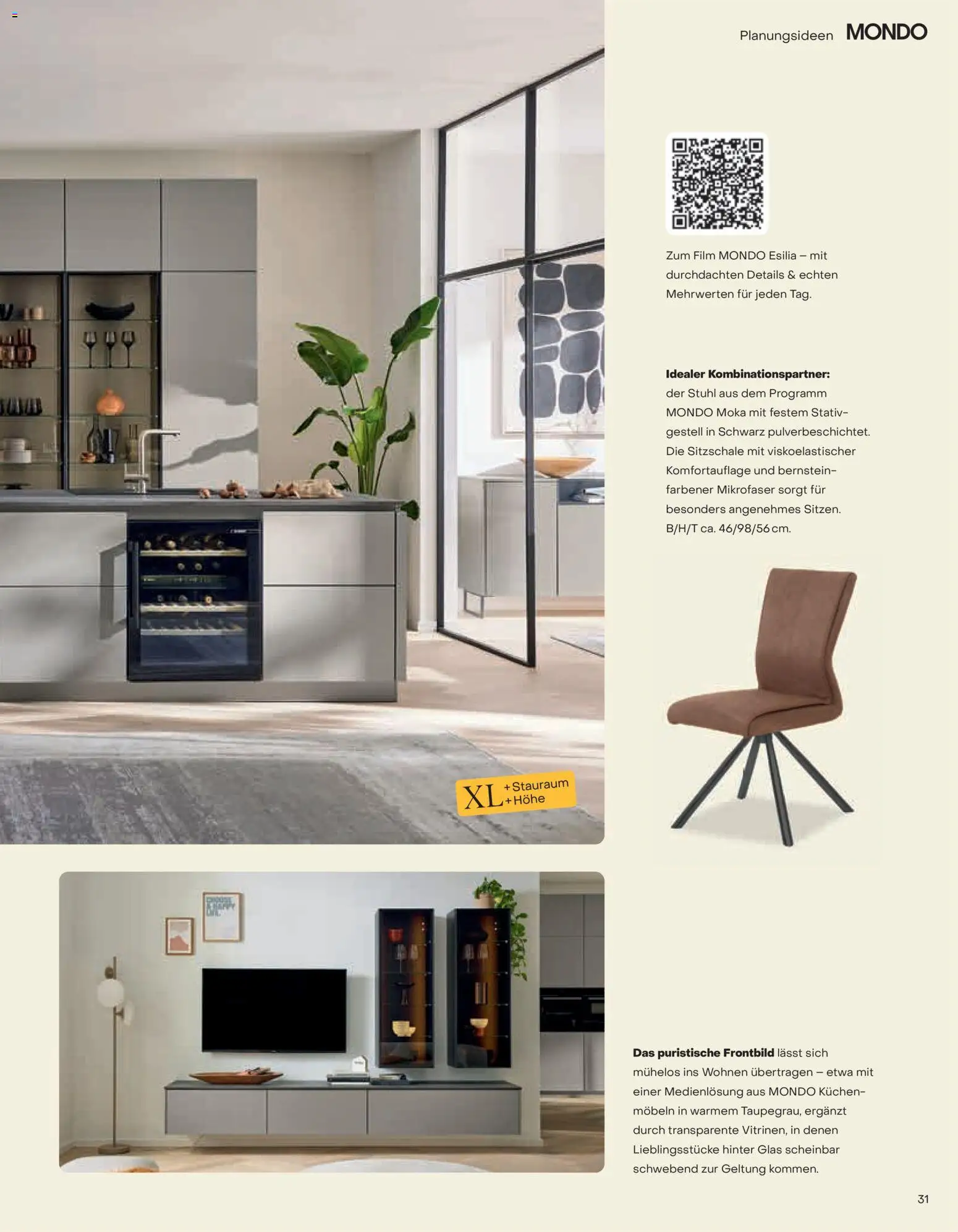 Ostermann Mondo Küchenprospekt 2026 – gültig ab 01.01.2026 | Seite: 31 | Produkte: Stuhl, Kuchen, Stativ
