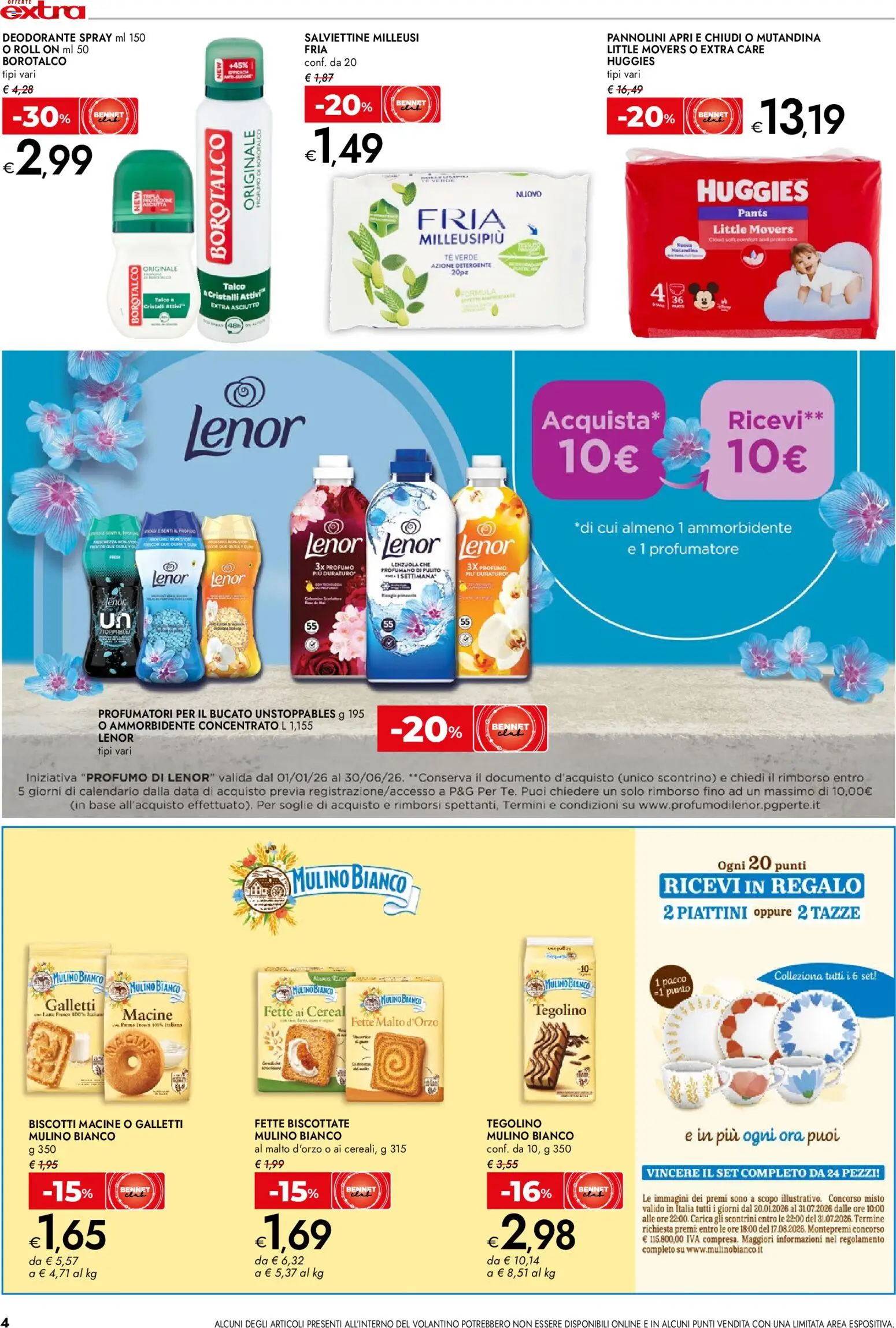 Volantino bennet del 12.02.2026 | Pagina: 4 | Prodotti: Detergente, Tè, Lenzuola, Profumo