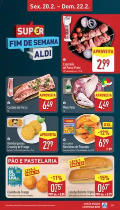 Pré-visualização Aldi folheto válido de 16.02.2026 | Página: 19 | Produtos: Frango, Pescada, Pão