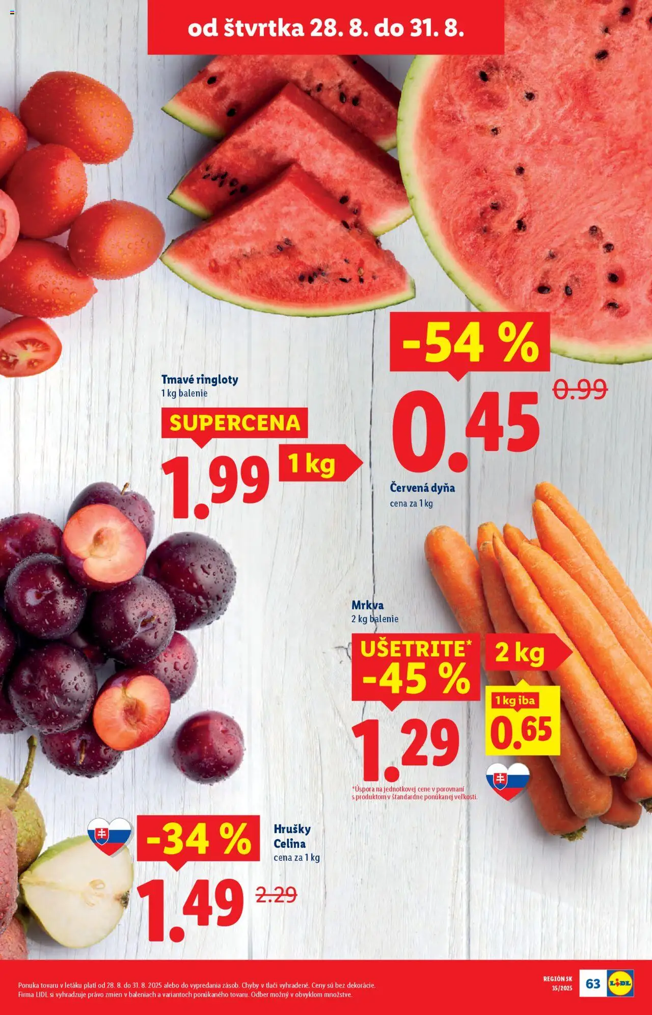 Lidl leták │ platný od 25.08.2025 | Strana: 73 | Produkty: Mrkva, Hrušky
