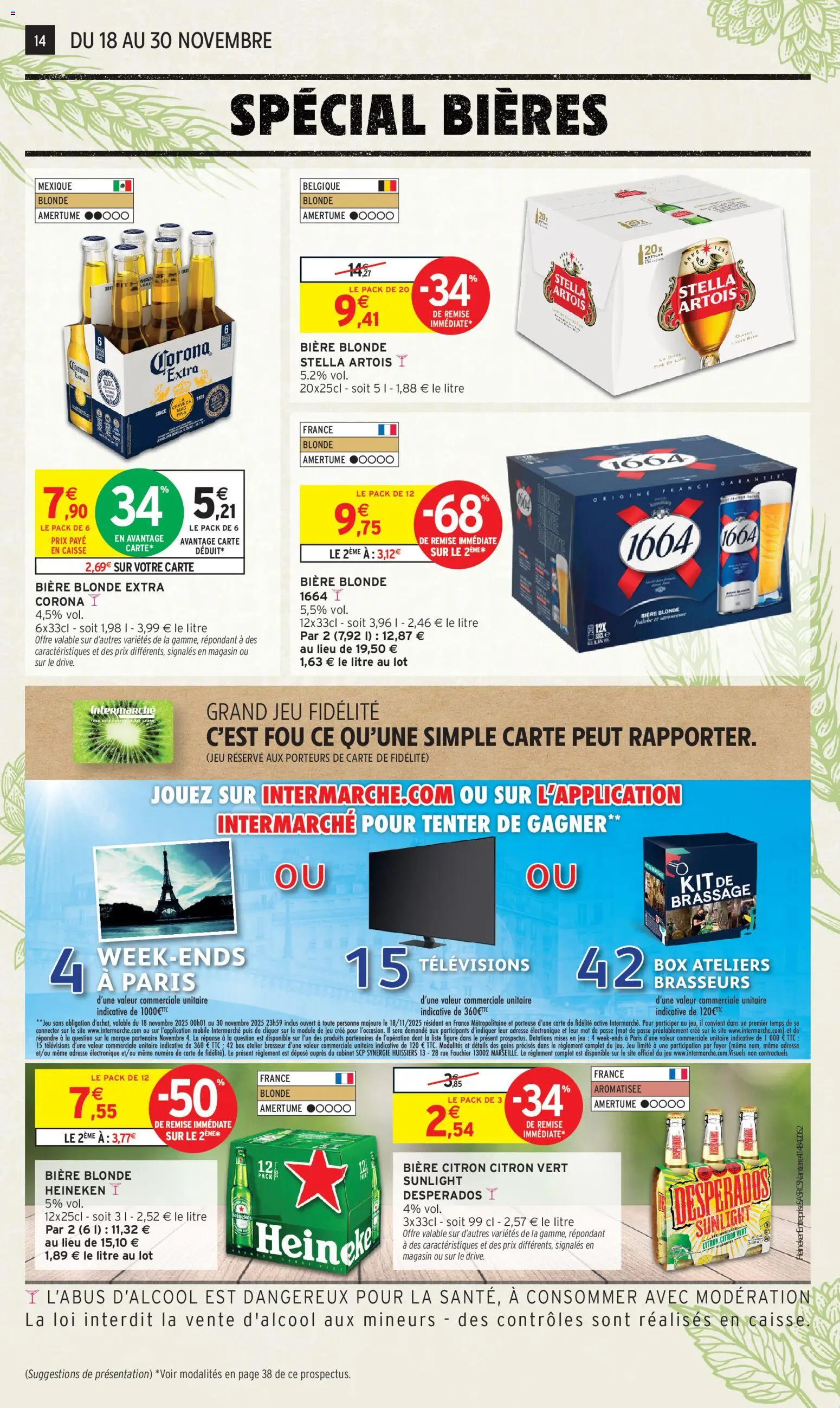 {H1} | Page: 14 | Produits: Citron vert, Bière blonde Heineken, Bière, Heineken