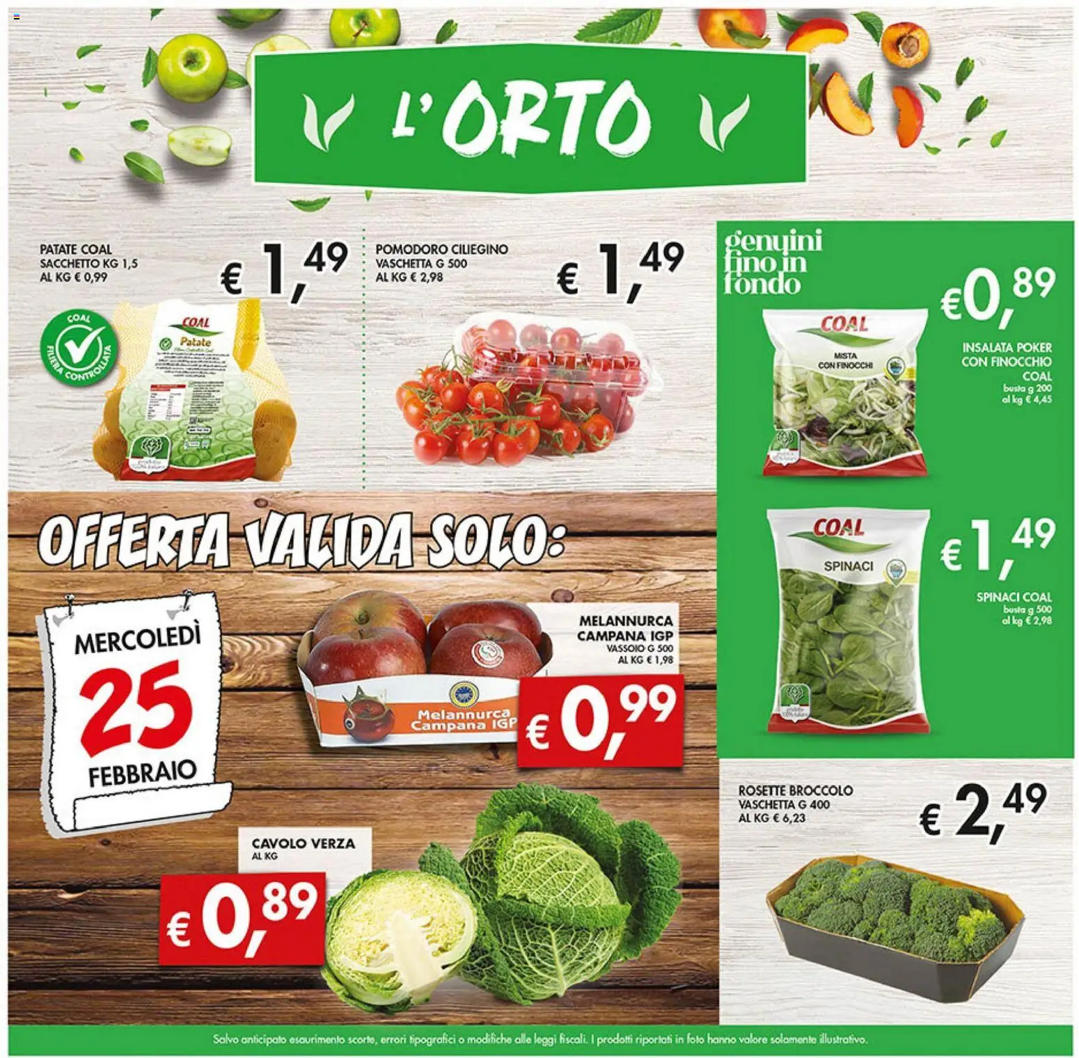 Volantino Coal del 18.02.2026 | Pagina: 3 | Prodotti: Patate, Cavolo, Finocchi, Vassoio