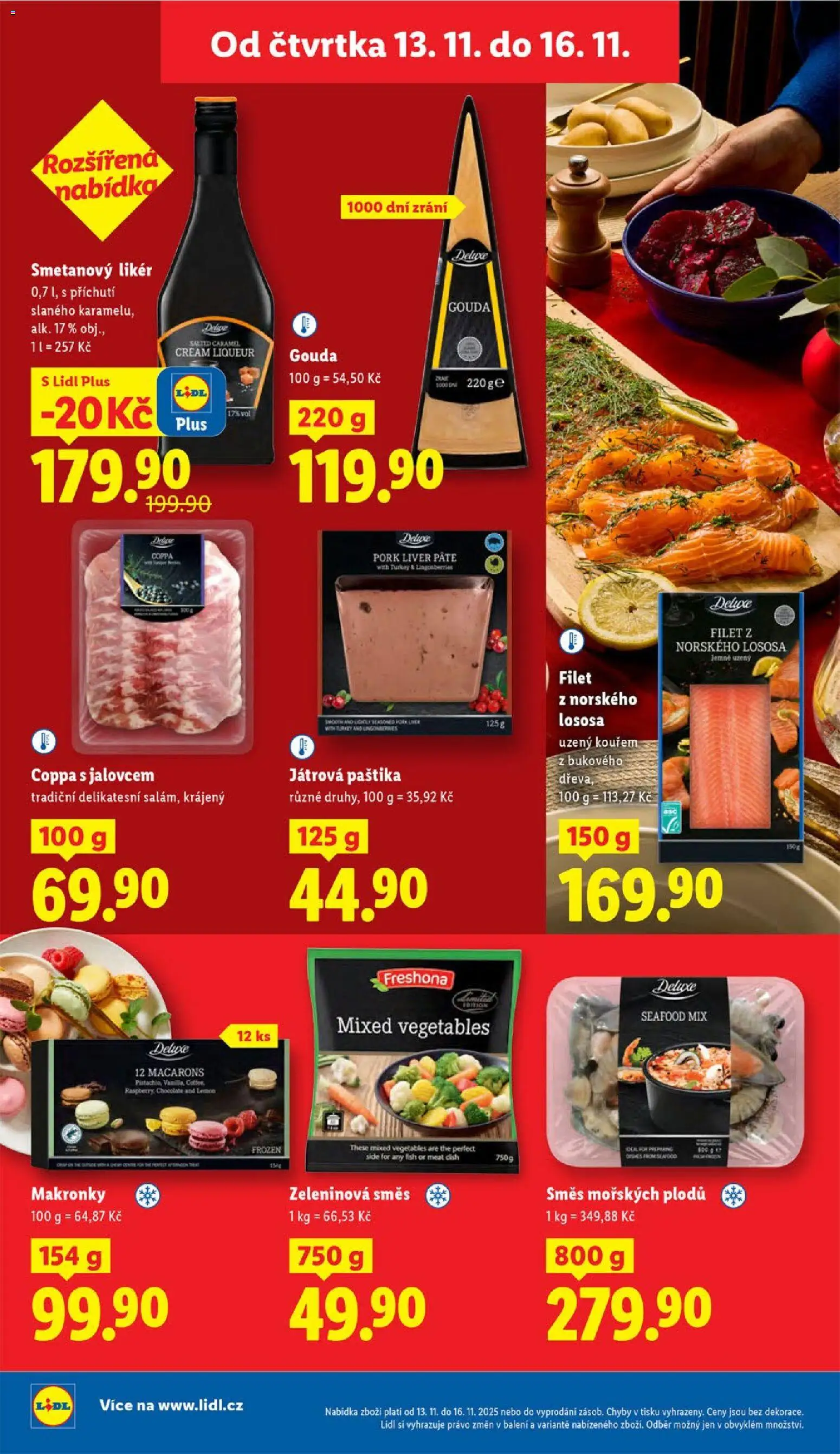 Lidl leták od 13.11.2025 | Strana: 28 | Produkty: Gouda, Makronky, Likér, Deluxe