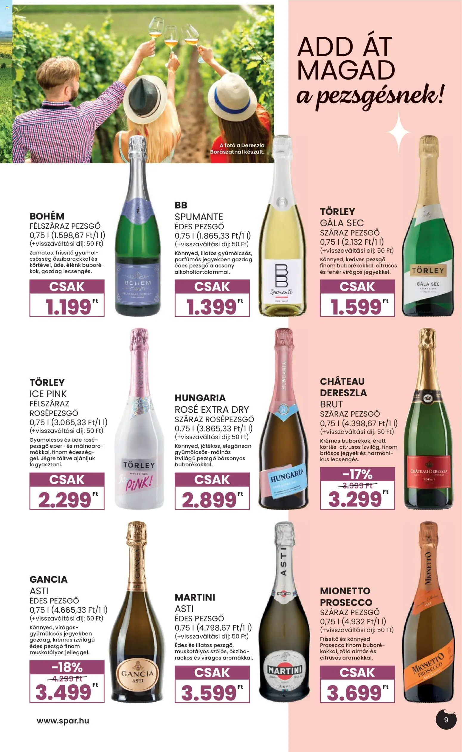Spar akciós ujság - amely érvényes a következő dátumtól: 29.04.2026 | Oldal: 9 | Termékek: Édesség, Pezsgő, Eper