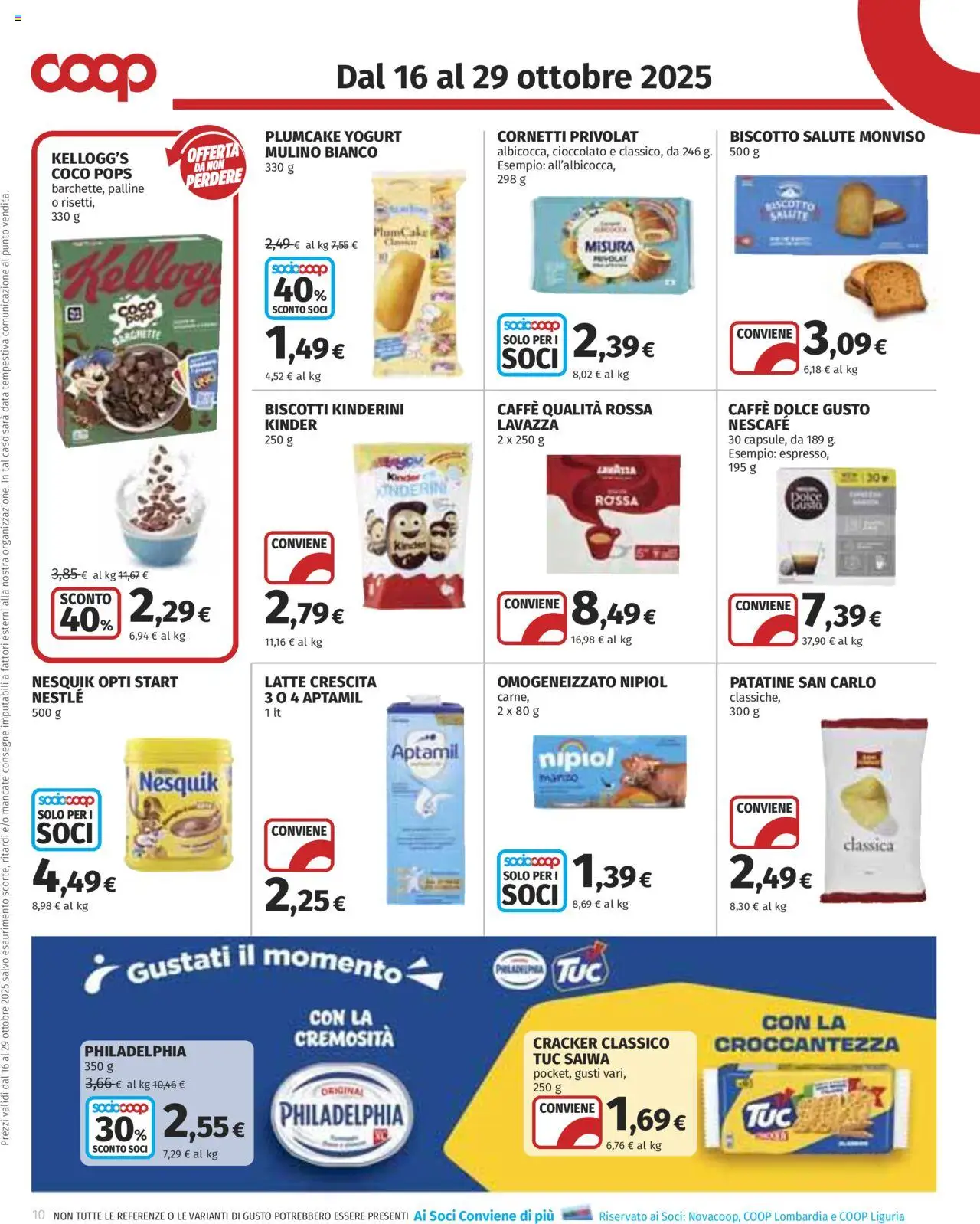 Volantino COOP del 16.10.2025 | Pagina: 10 | Prodotti: Yogurt, Manzo, Latte, Data