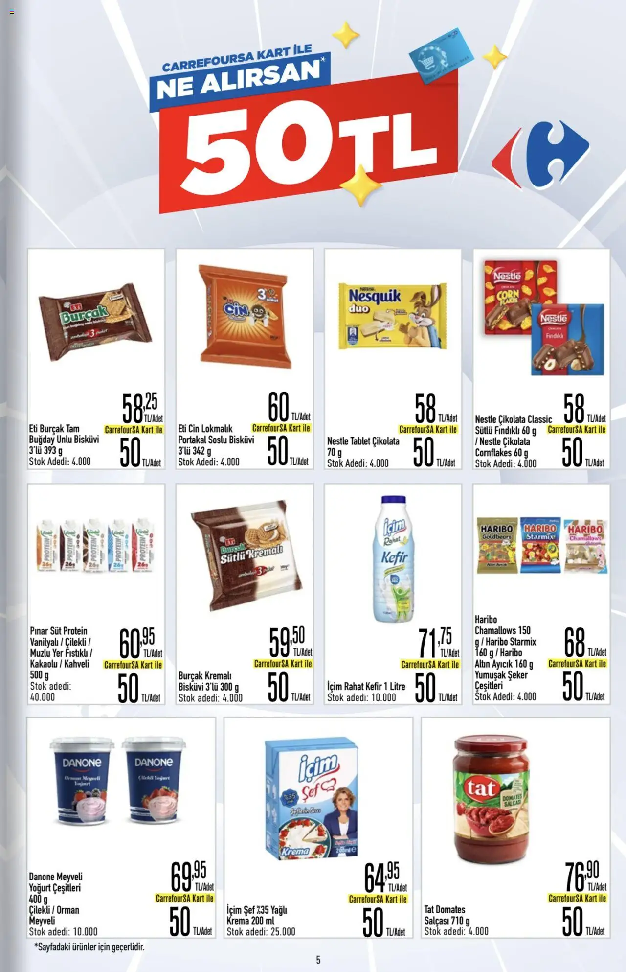 CarrefourSA Katalog - 26.06.2025 tarihinden itibaren geçerlidir | Sayfa: 5 | Ürünler: Kefir, Çikolata, Domates, Krema