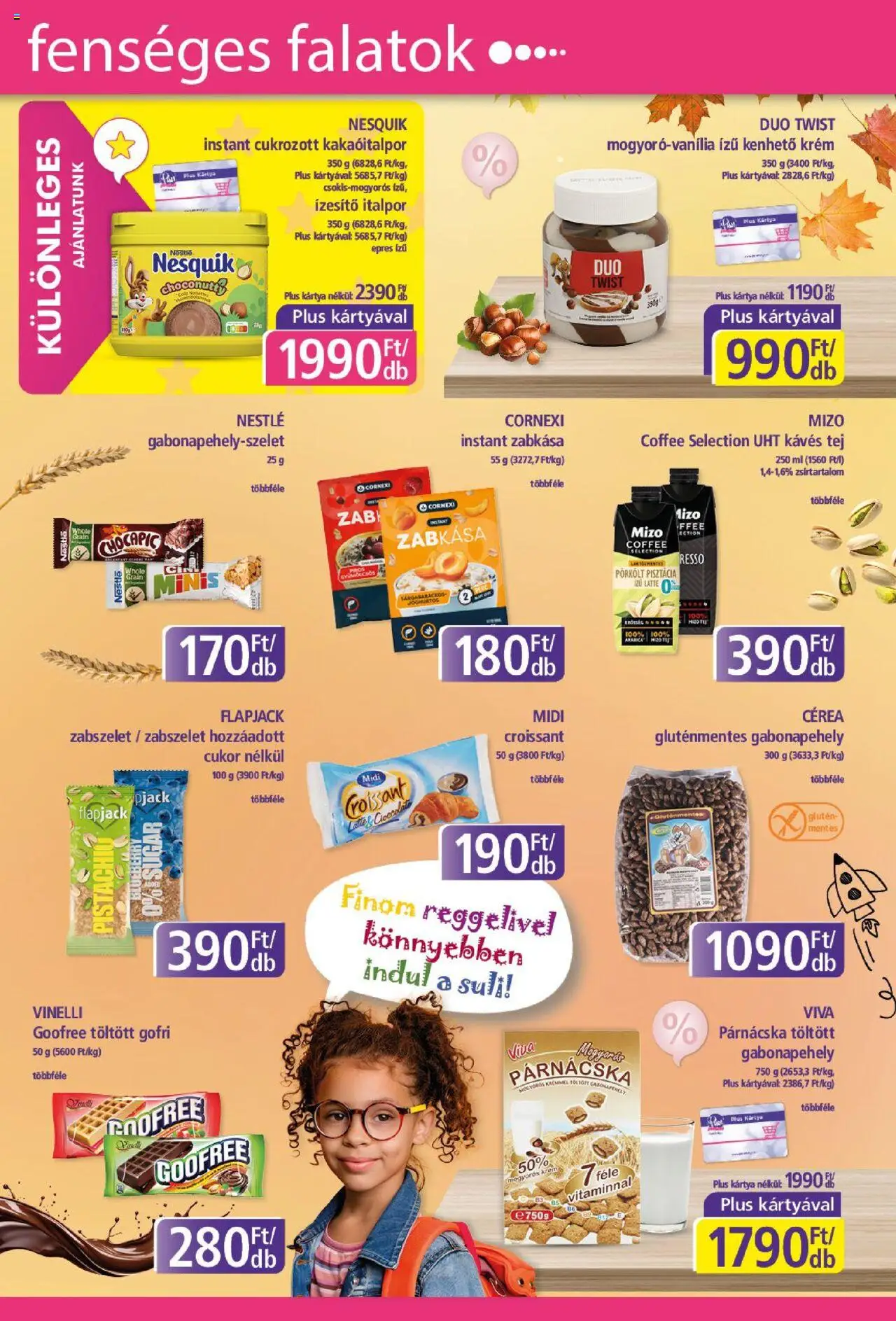 Plus Market akciós ujság - amely érvényes a következő dátumtól: 04.09.2025 | Oldal: 7 | Termékek: Croissant, Zabkása, Nesquik, Italpor