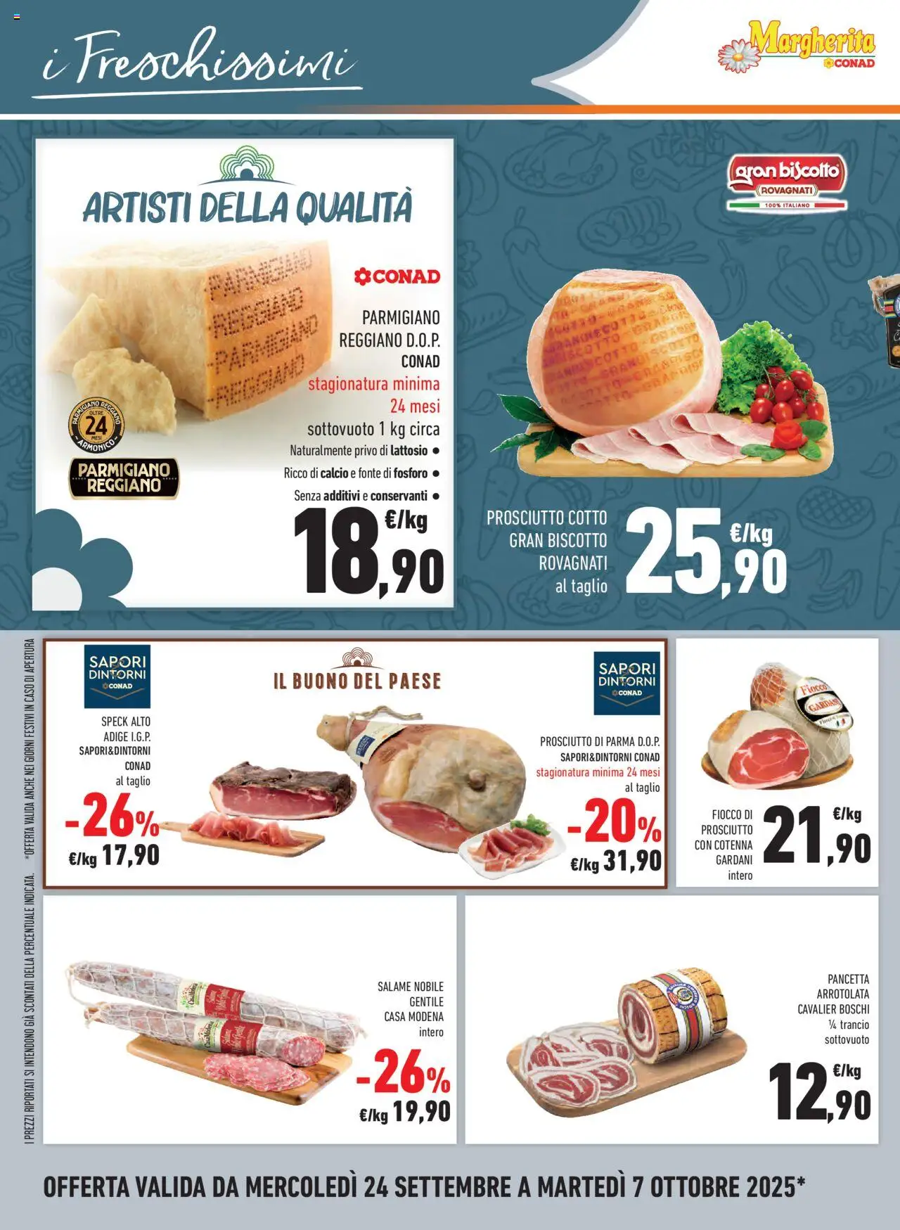 Volantino Conad del 24.09.2025 | Pagina: 12 | Prodotti: Prosciutto di Parma, Pancetta, Prosciutto, Parmigiano