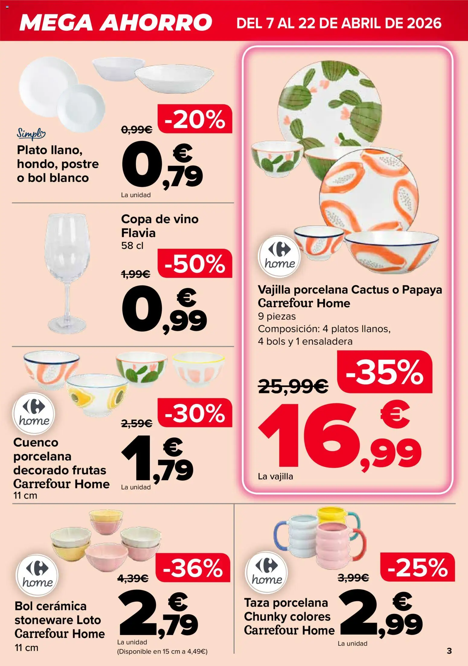 Carrefour Mega Ahorro │ válido desde el 07.04.2026 | Página: 3 | Productos: Vino, Βρεφικό κρεβάτι