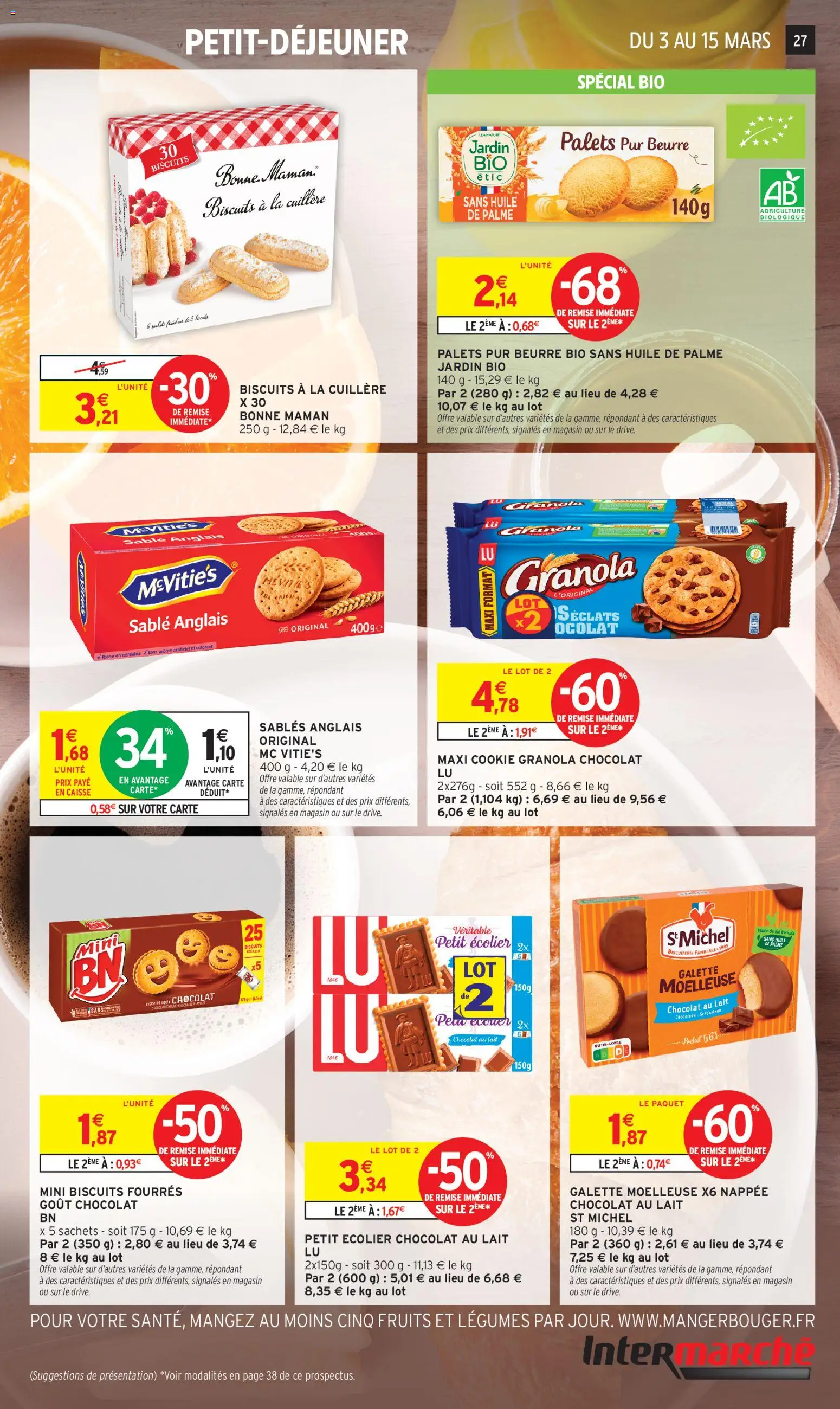 {H1} | Page: 27 | Produits: Biscuits à la cuillère, Beurre, Huile, Biscuits