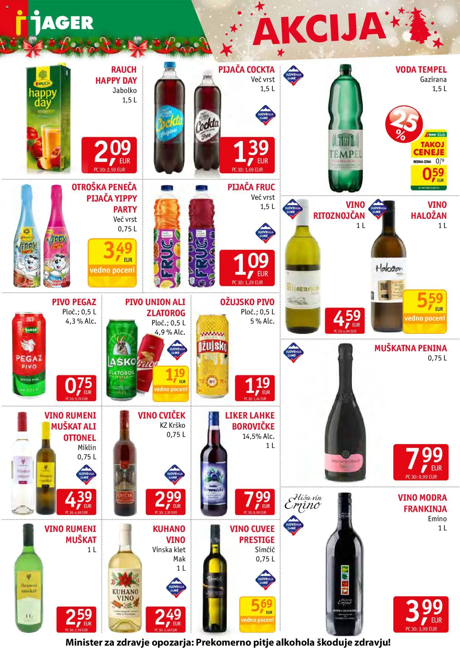 Novi Jager katalog ponudbe – veljaven od 10.12.2025 | Stran: 12 | Izdelki: Penina, Vino, Pivo, Voda