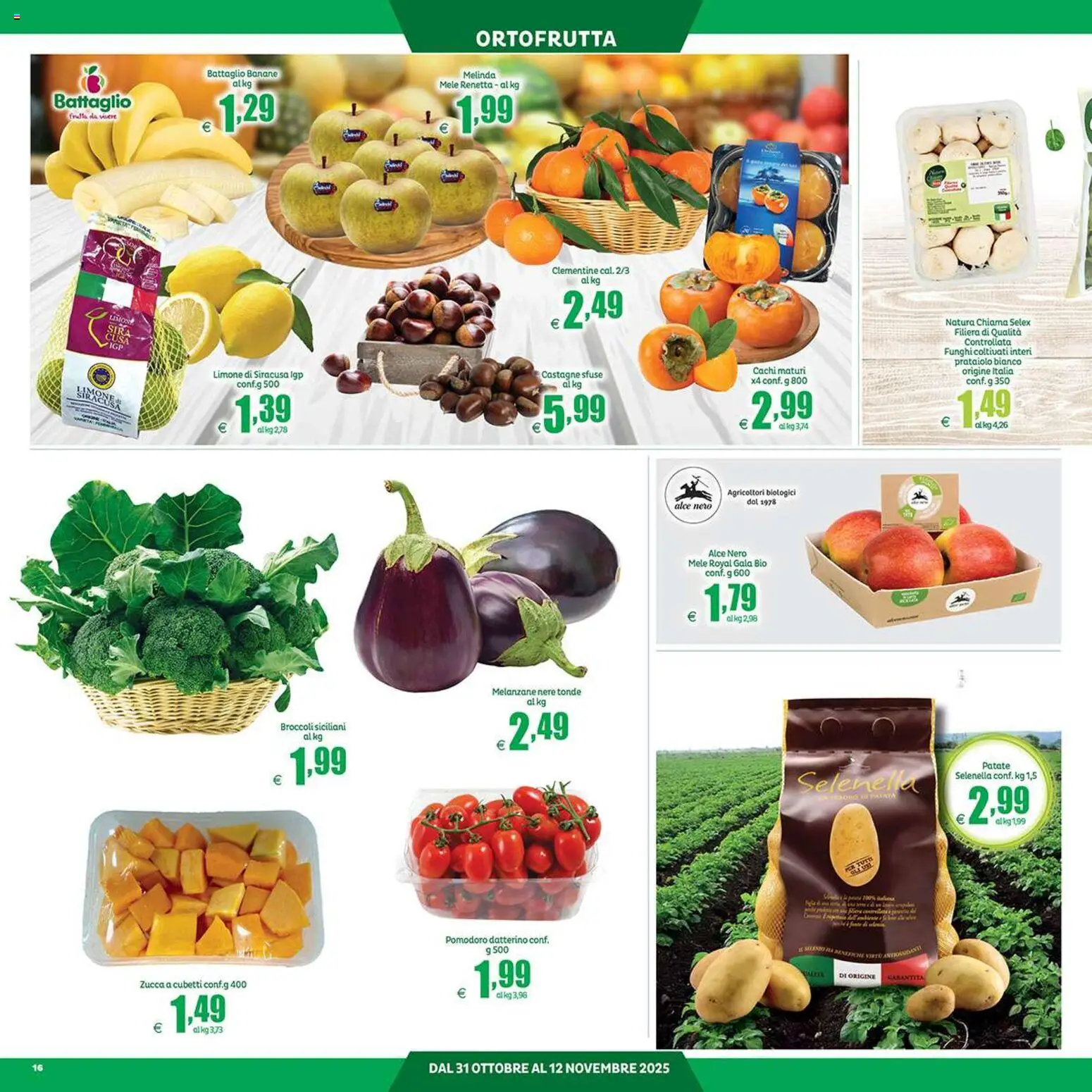 Volantino Elite Supermercati del 31.10.2025 | Pagina: 16 | Prodotti: Mele, Banane, Frutta, Limone
