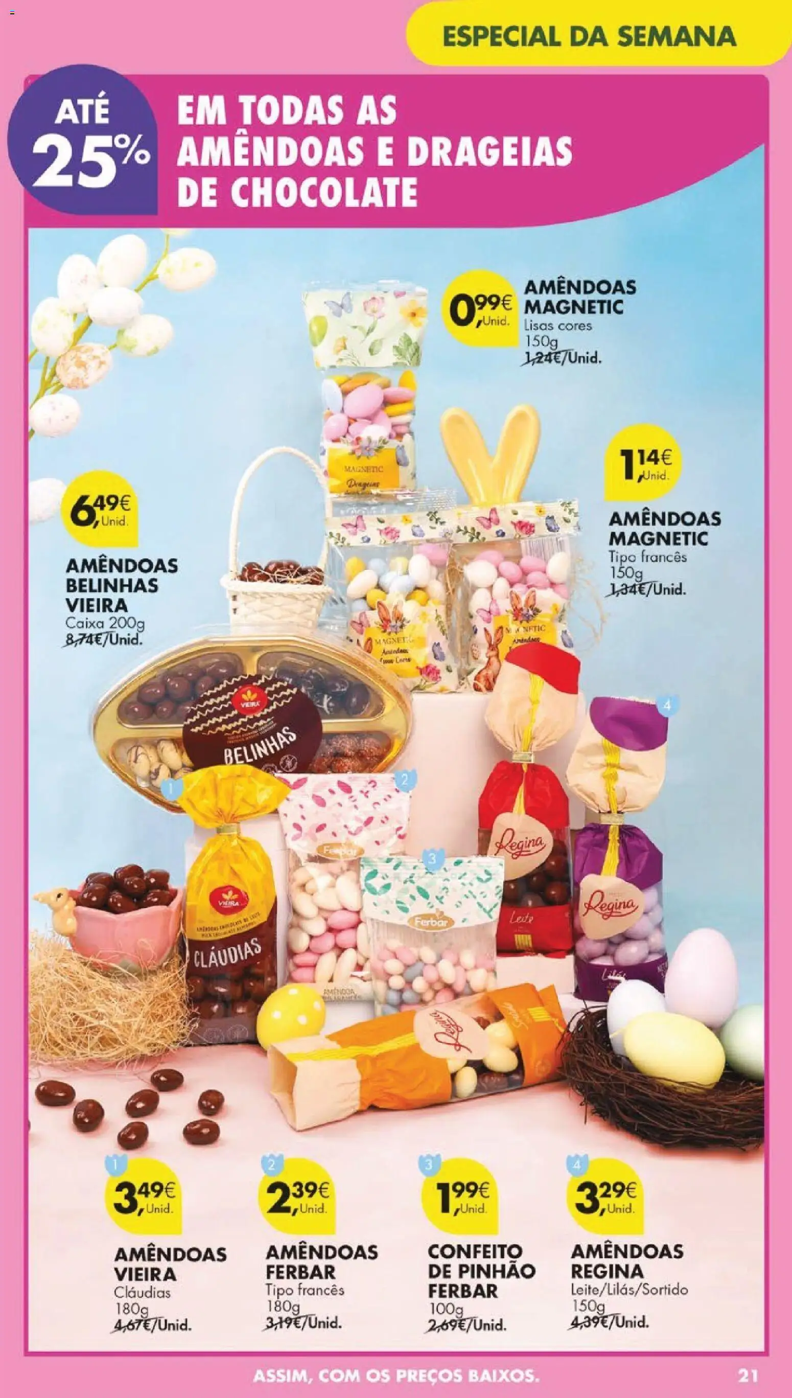 Pingo Doce folheto │ válido de 31.03.2026 | Página: 23 | Produtos: Amêndoas, Caixa, Leite, Chocolate