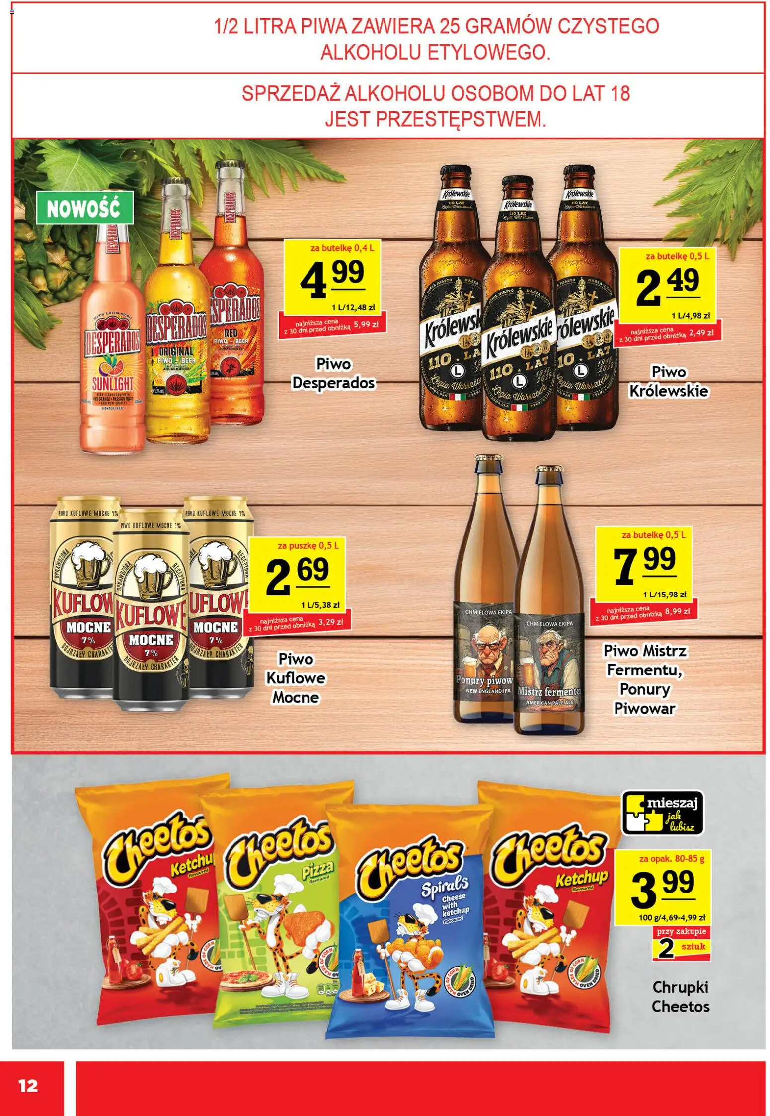 Gram Market gazetka od 15.04.2026 | Strona: 12 | Produkty: Ketchup, Chrupki, Pizza, Piwo