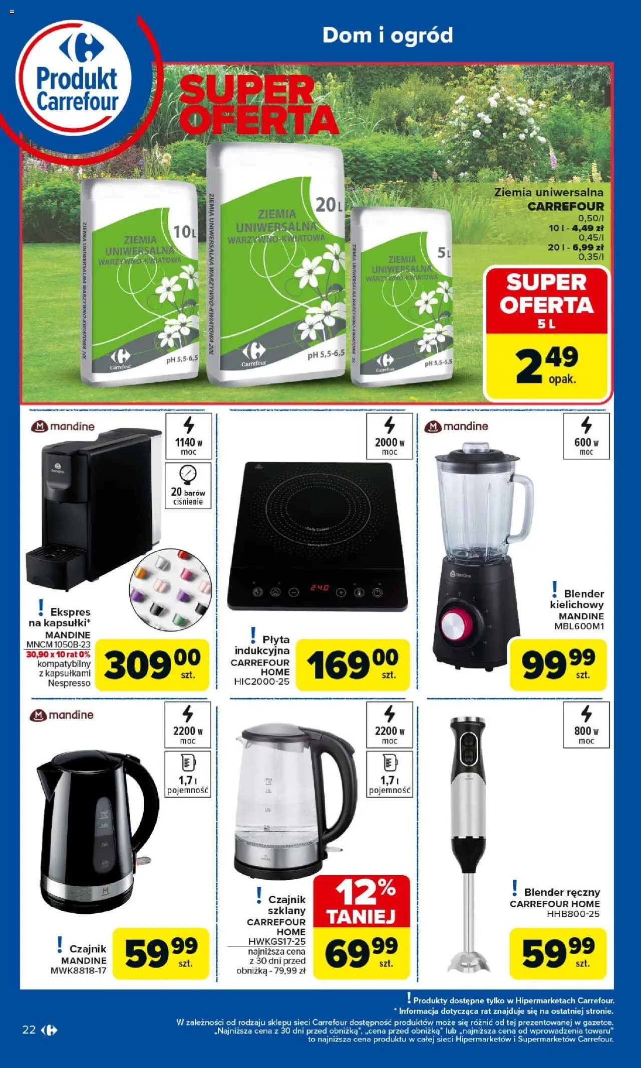 Carrefour Gazetka - Produkt Carrefour od 25.08.2025 | Strona: 22 | Produkty: Ziemia uniwersalna, Czajnik, Ziemia, Blender
