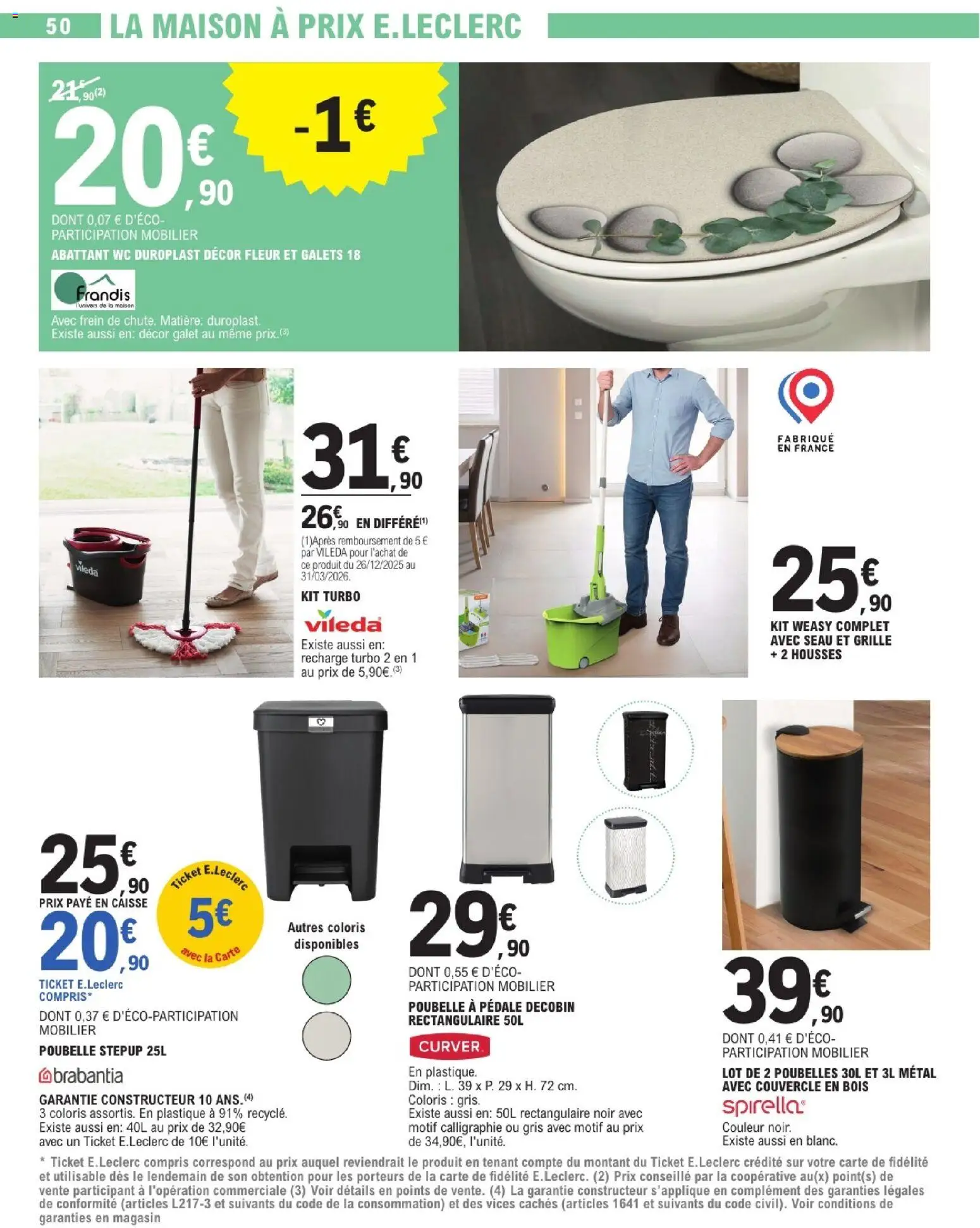 {H1} | Page: 50 | Produits: Poubelle, Vileda