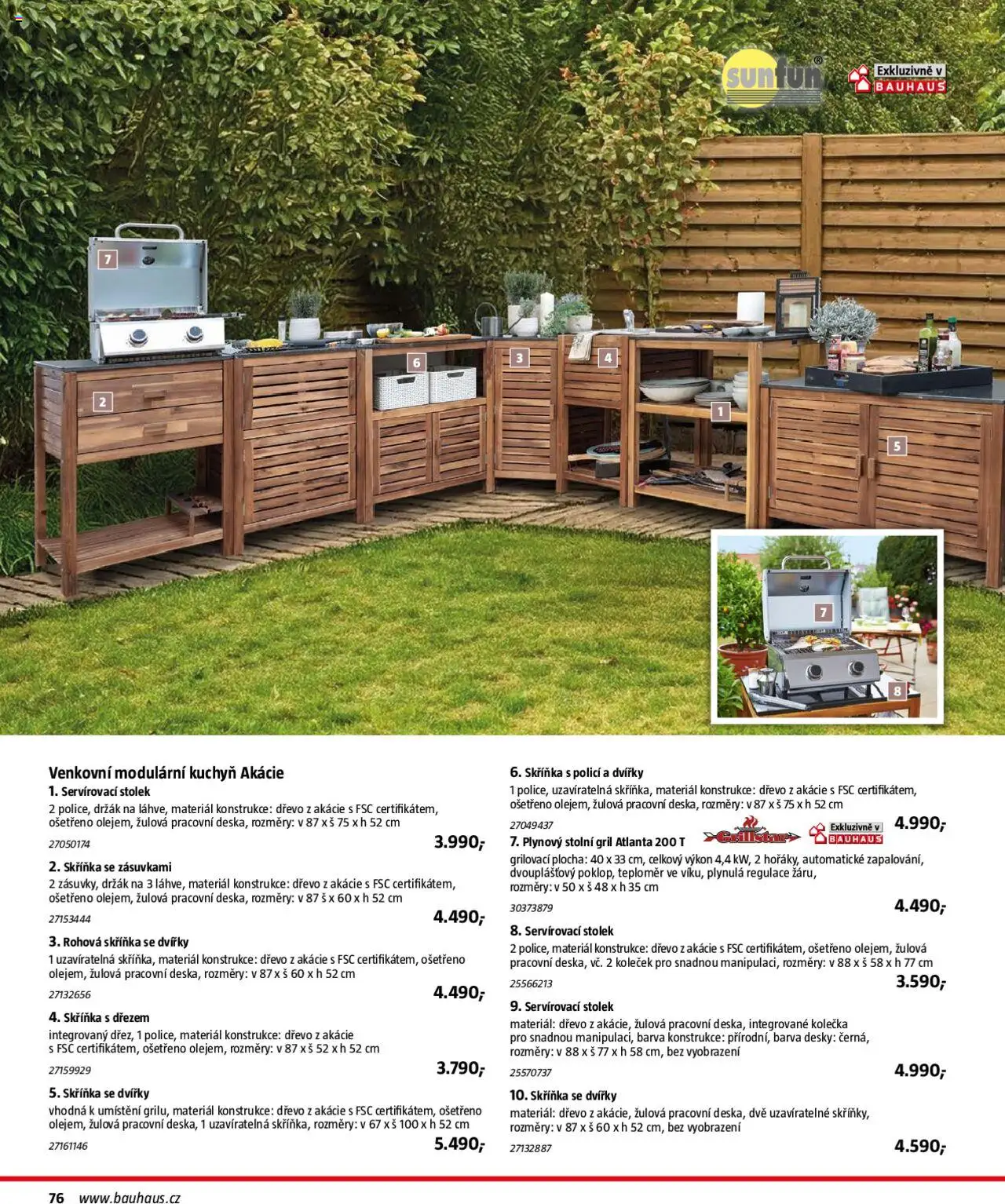 Bauhaus katalog Zahradní nábytek od 01.04.2025 | Strana: 76 | Produkty: Gril, Teploměr, Skříňka, Desky