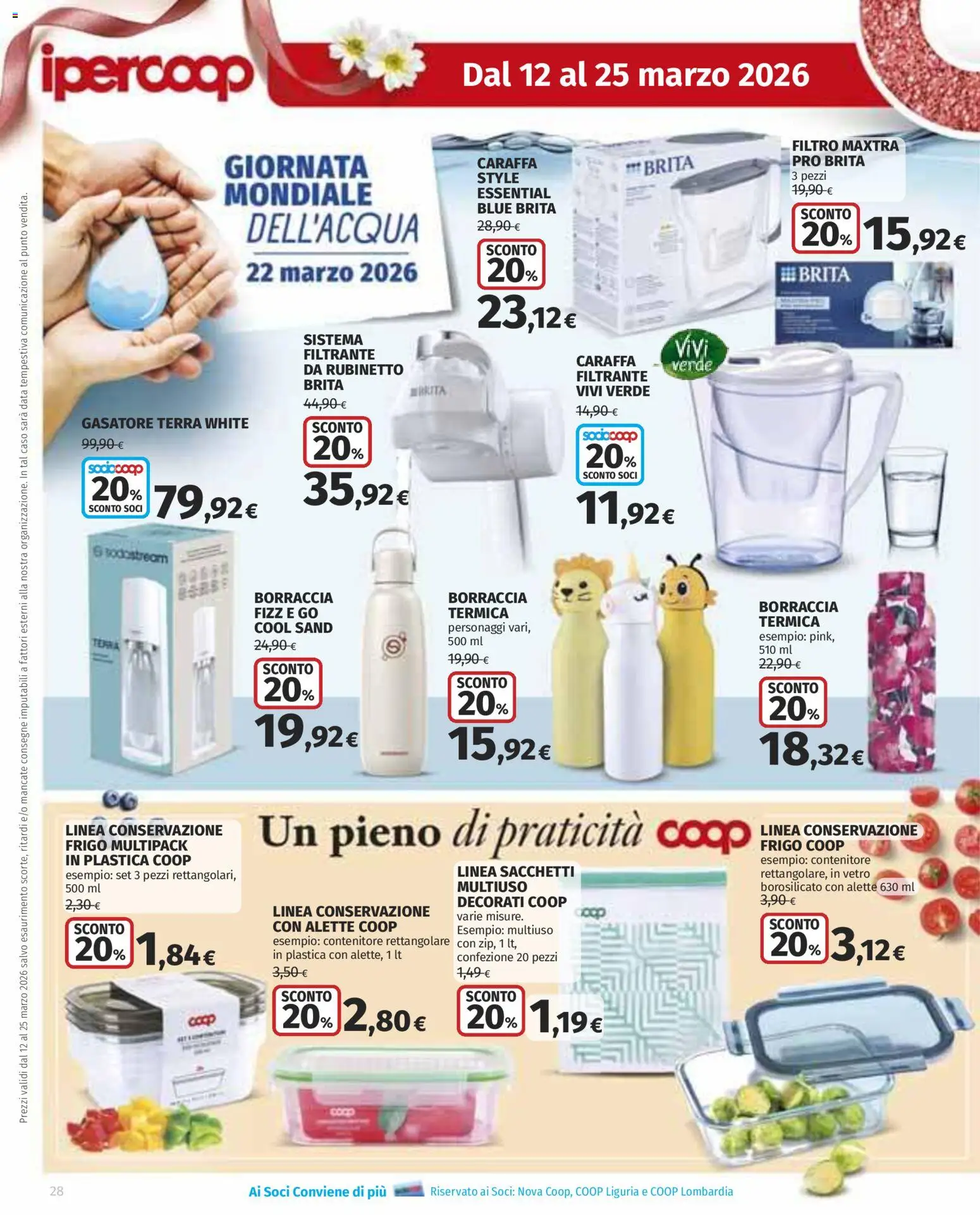 Volantino Ipercoop del 12.03.2026 | Pagina: 28 | Prodotti: Gasatore, Data, Contenitore, Borraccia