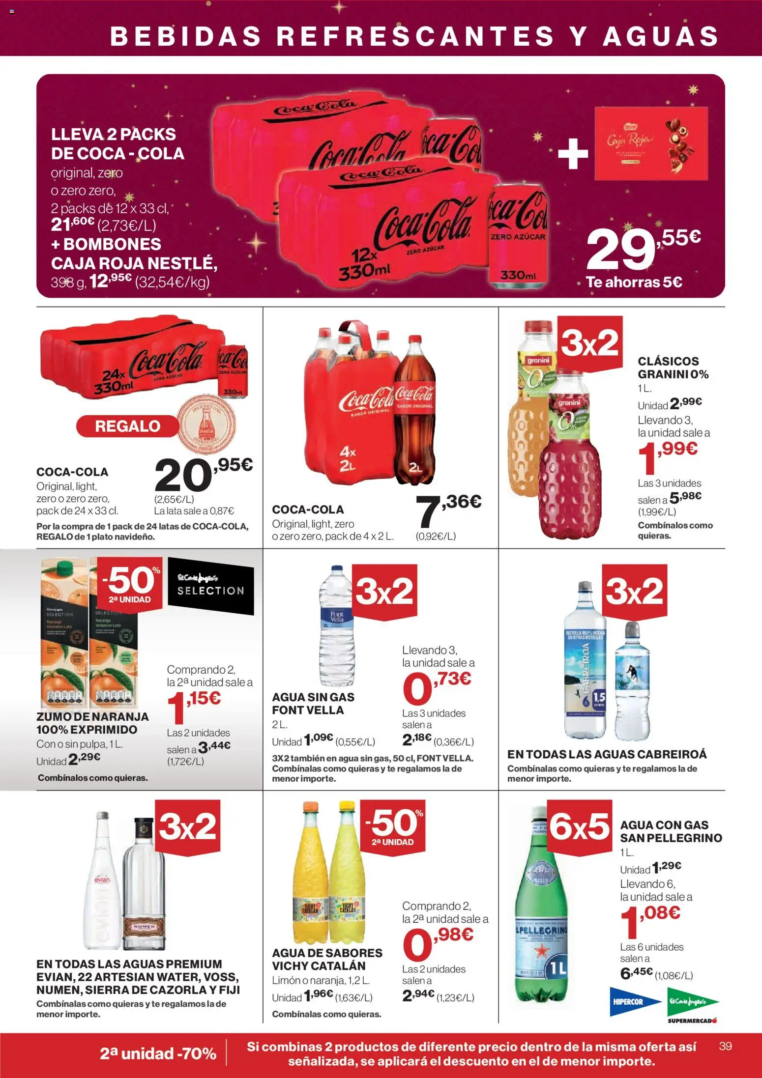 El Corte Inglés ofertas │ válido desde el 04.12.2025 | Página: 41 | Productos: Agua con gas, Té, Κορνίζα, Caja