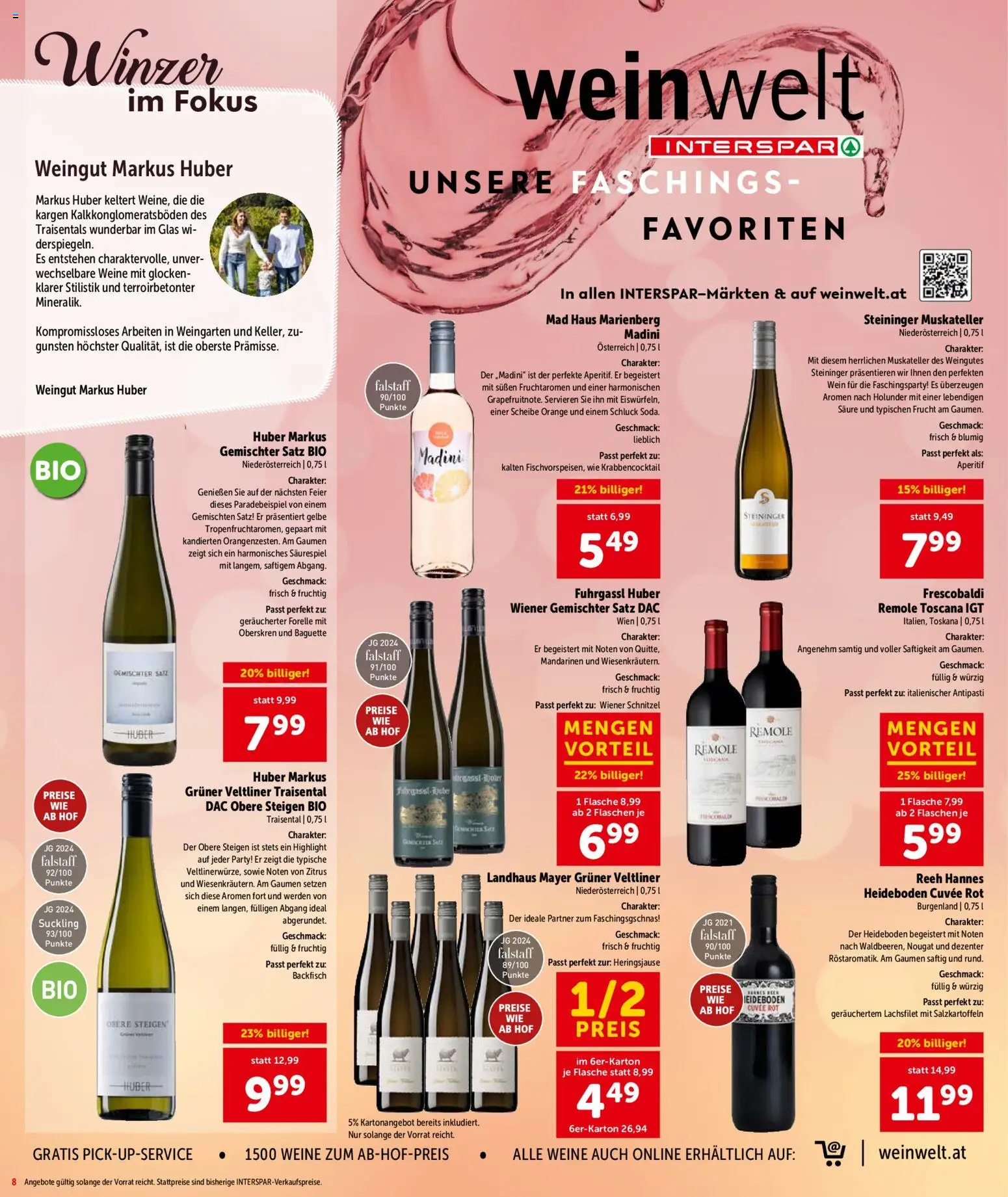 Interspar Flugblatt - Niederösterreich gültig ab 05.02.2026 | Seite: 9 | Produkte: Mandarinen, Jääkaappipakastin, Wein