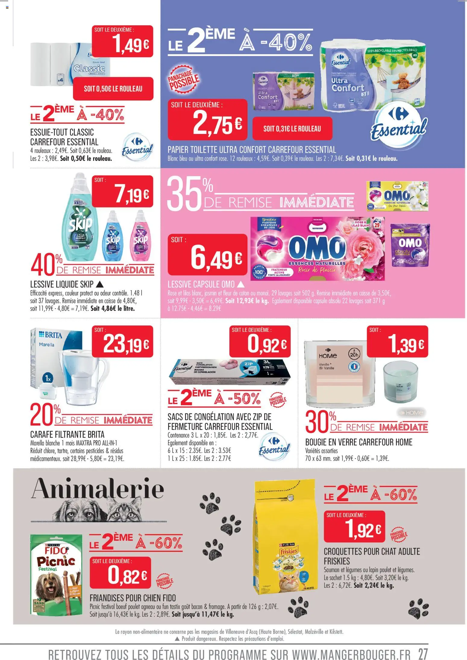 {H1} | Page: 27 | Produits: Agneau, Lapin, Lessive liquide Skip, Croquettes pour chat
