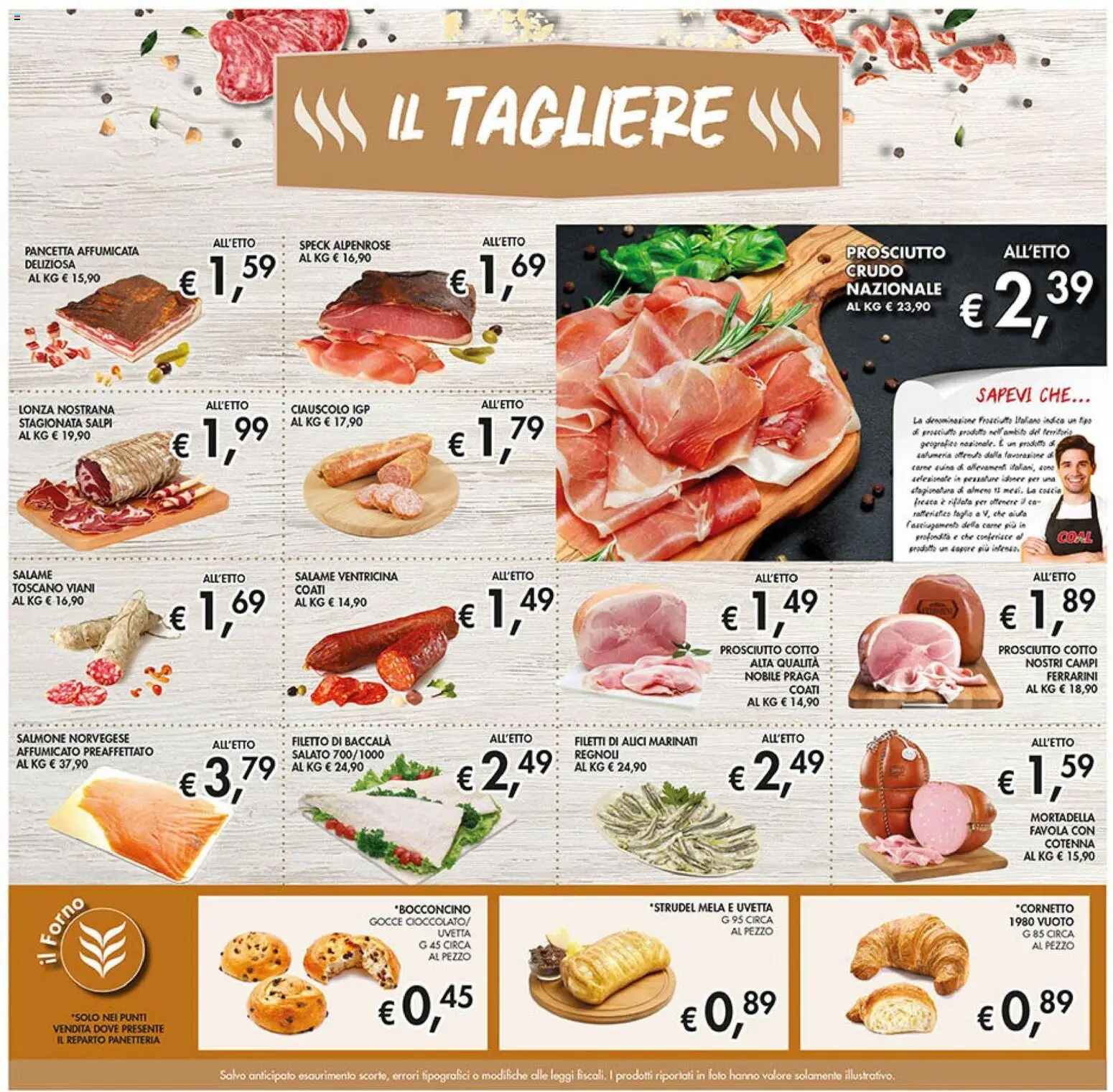 Volantino Coal del 22.01.2026 | Pagina: 9 | Prodotti: Speck, Prosciutto, Tagliere, Alici