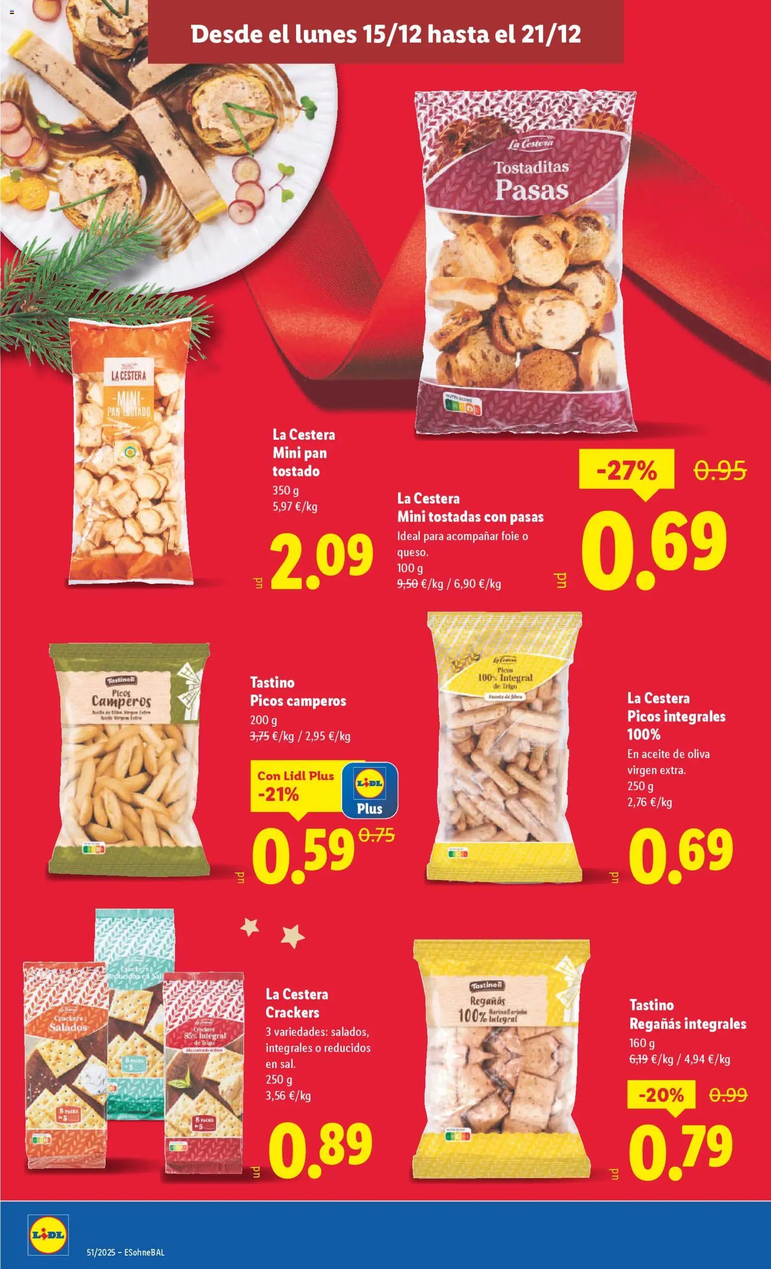 Lidl folleto │ válido desde el 15.12.2025 | Página: 14 | Productos: Aceite, Pan, Aceite de oliva