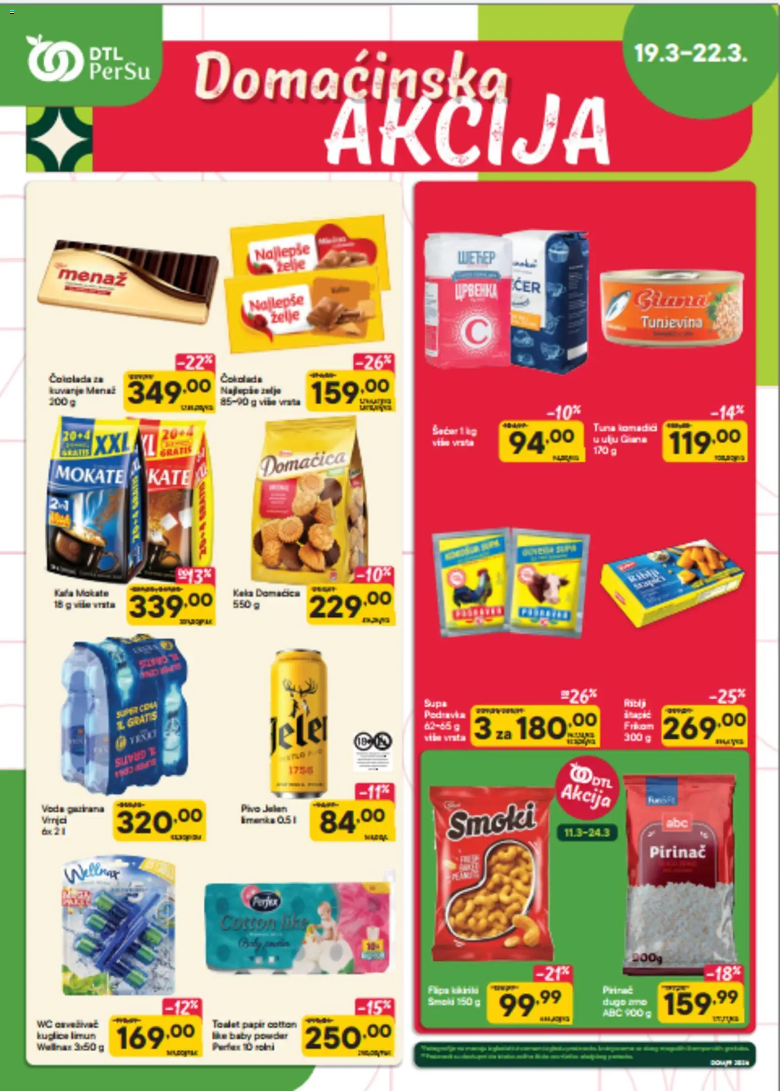 PerSu katalog - važi od 19.03.2026 | Strana: 1 | Proizvode: Domaćica, Voda, Čokolada, Pirinač