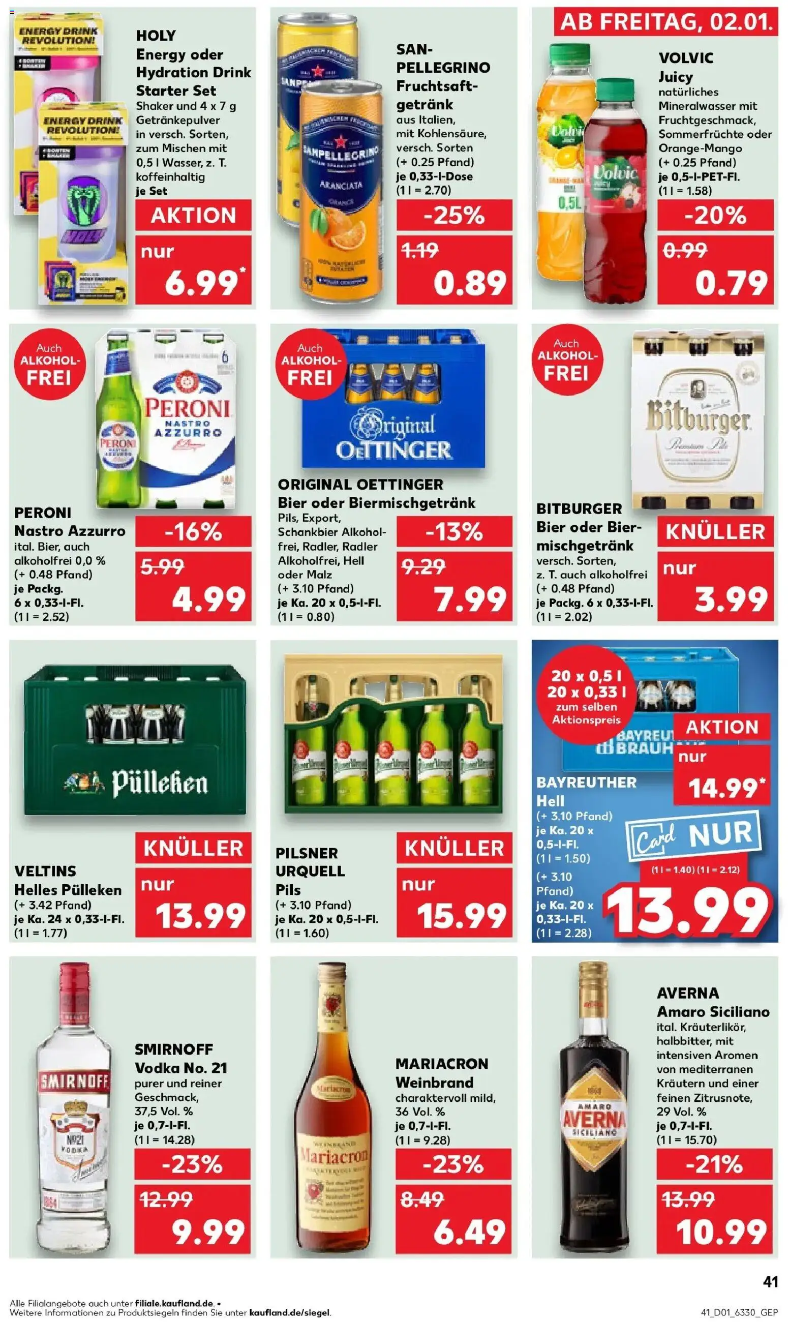 Kaufland prospekt Salzgitter	 – gültig ab 05.01.2026 | Seite: 41 | Produkte: Pils, Mineralwasser, Radler, Volvic