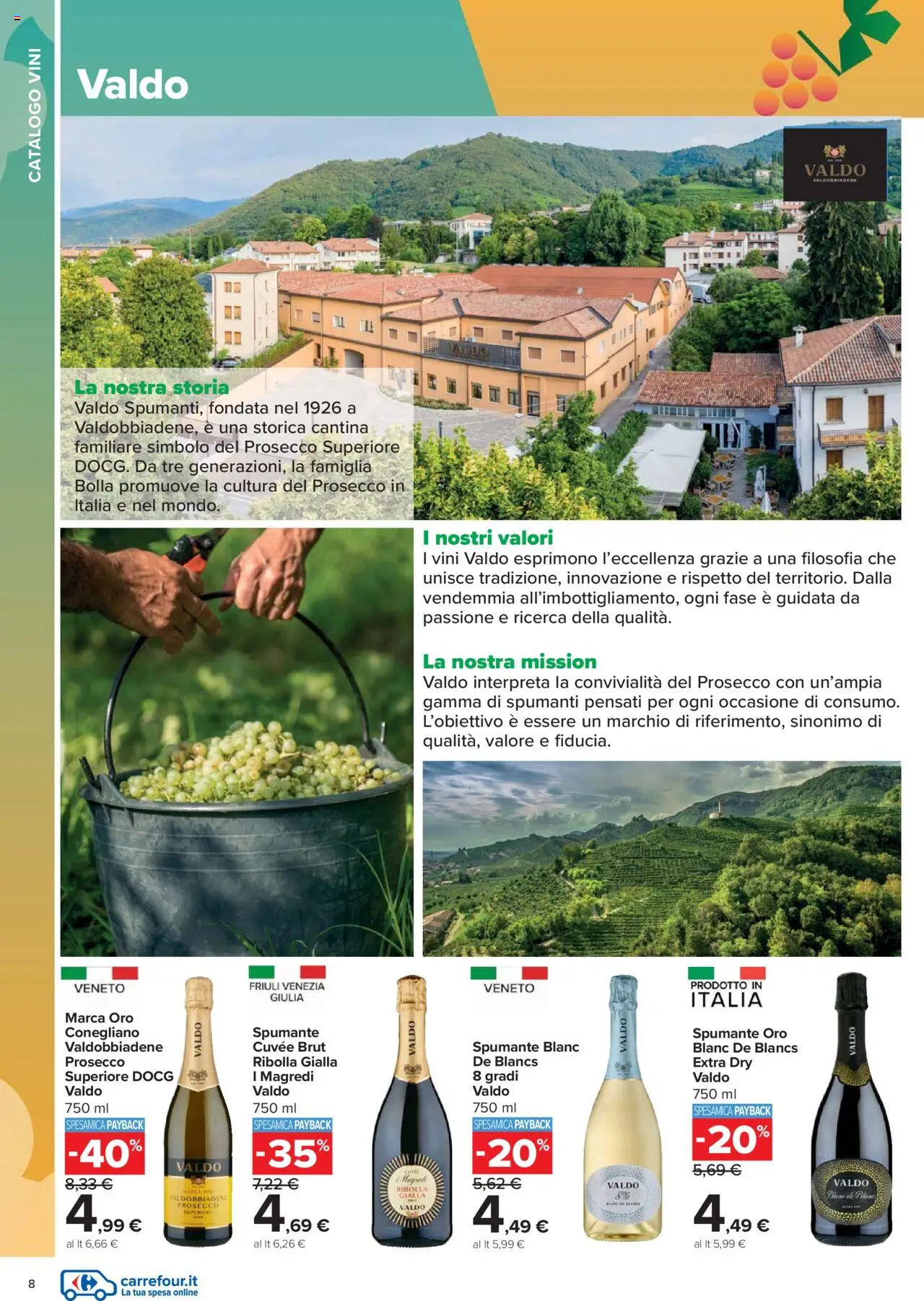 Volantino Carrefour del 06.10.2025 | Pagina: 8 | Prodotti: Prosecco, Spumante