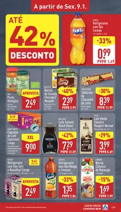 Pré-visualização Aldi folheto válido de 05.01.2026 | Página: 23 | Produtos: Refrigerante, Fanta, Leite, Nestlé
