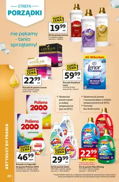 Pogląd oferty "Auchan gazetka - Strefa Porządki Hipermarket" - ważna od 18.03.2026 | Strona: 20 | Produkty: Lenor proszek, Lenor proszek do prania, Proszek do prania