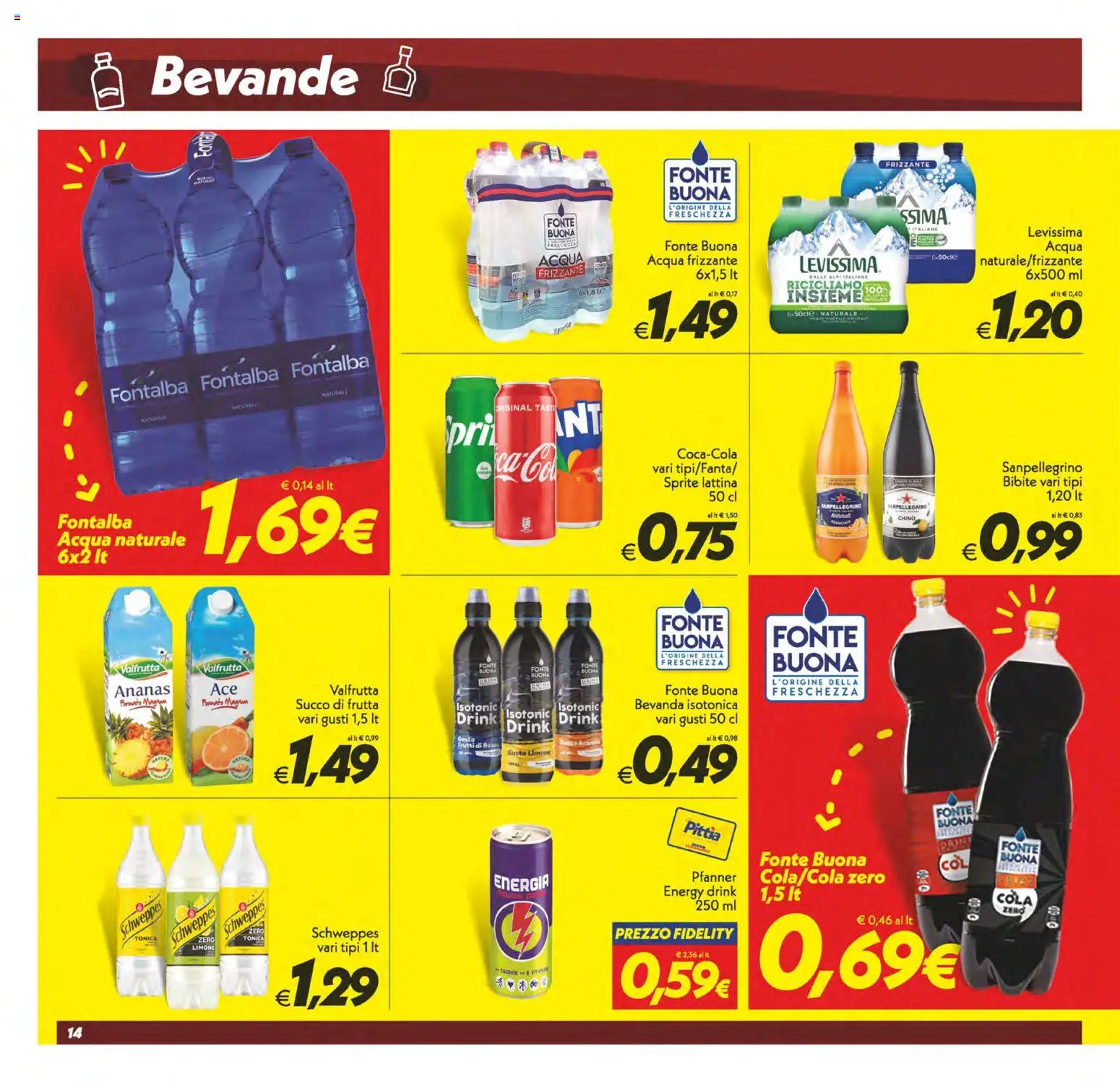Volantino SuperConveniente del 06.03.2026 | Pagina: 14 | Prodotti: Frutta, Acqua naturale, Bibite, Arancia