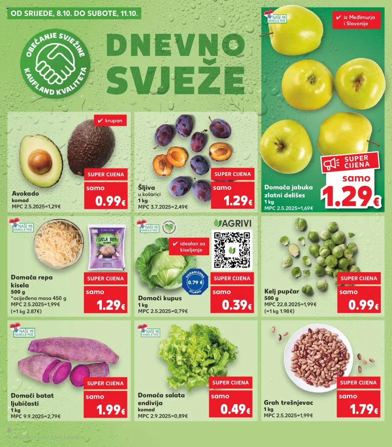 Kaufland katalog | vrijedi od 08.10.2025 | Stranica: 6 | Proizvodi: Grah, Salata, Kupus, Jabuka