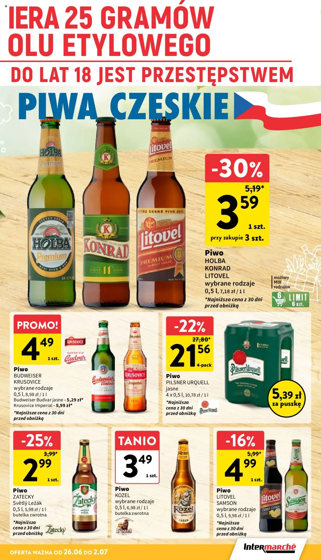 Intermarche Gazetka od 26.06.2025 | Strona: 29 | Produkty: Leżak, Piwo, Piwo kozel
