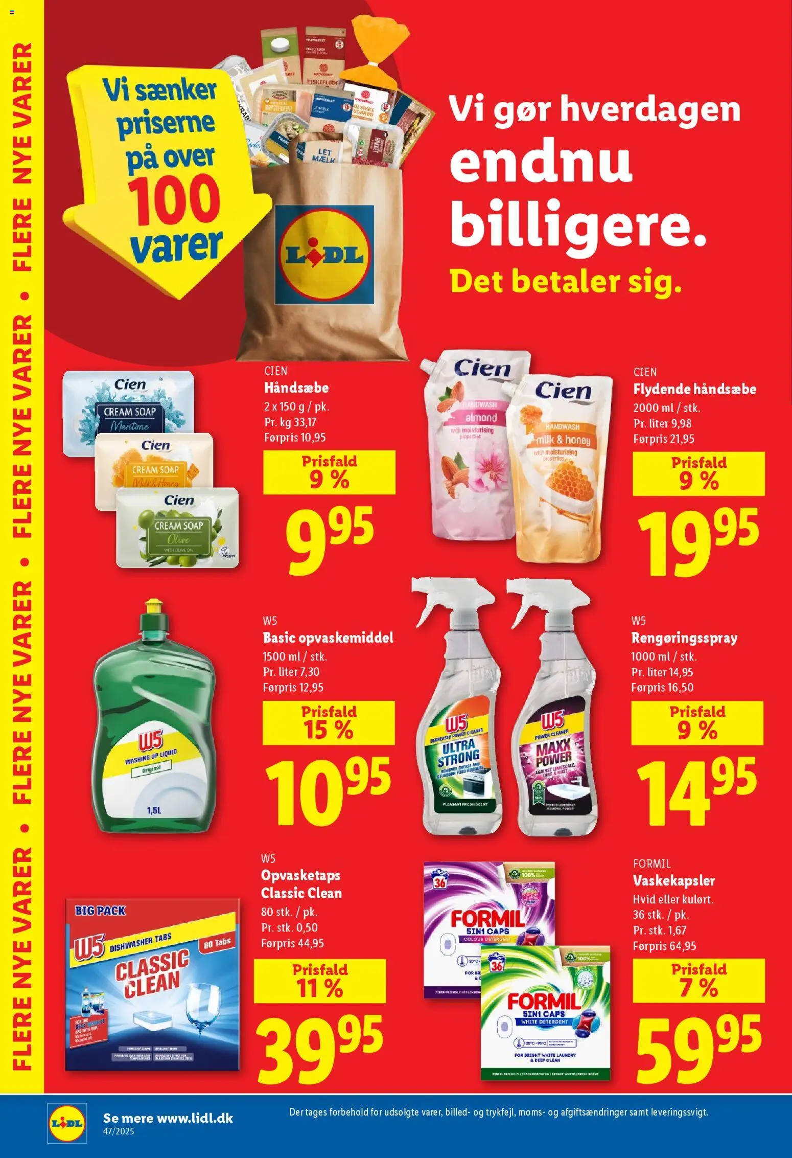 Lidl tilbudsavis – gyldig fra 16.11.2025 | Side: 4 | Produkter: Mælk, Øl, Opvaskemiddel, Caps