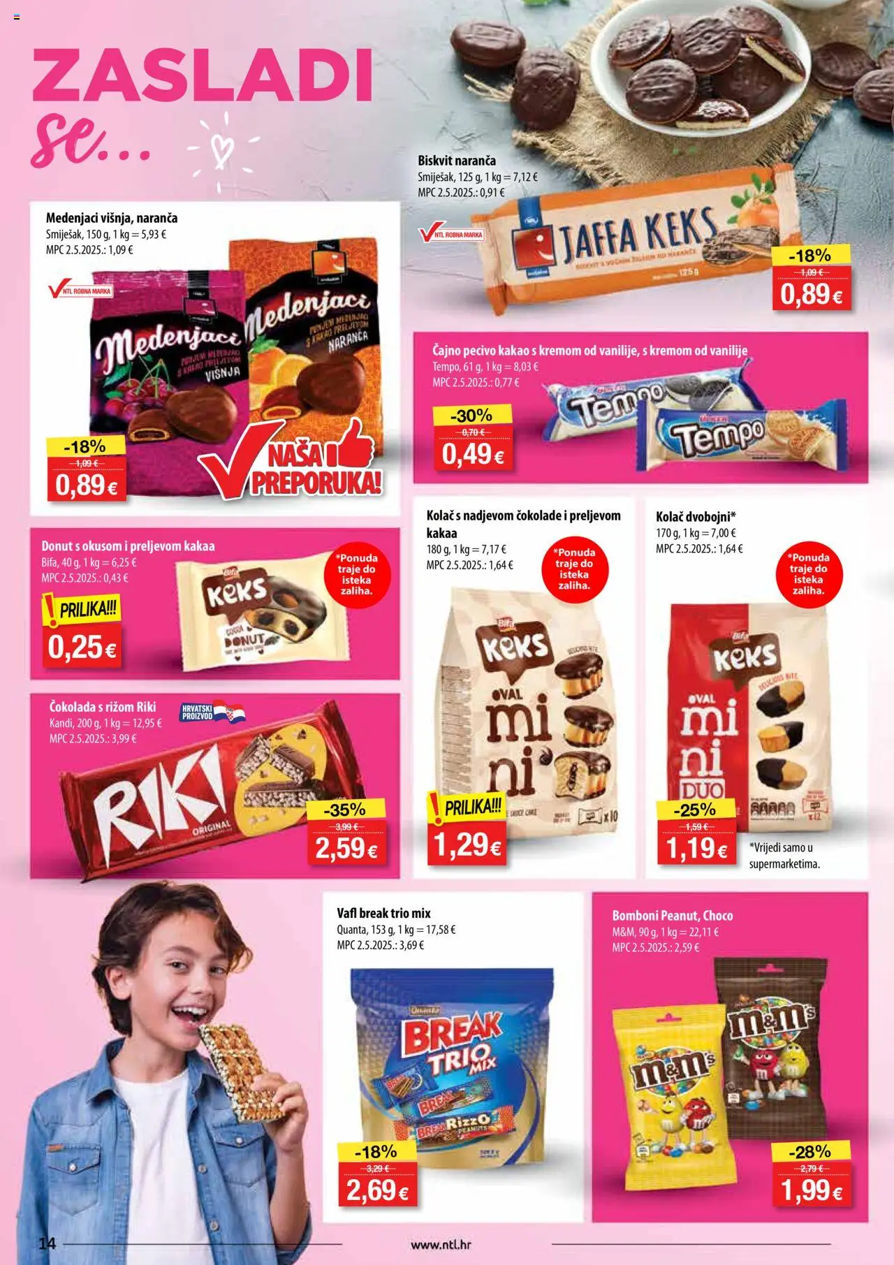 NTL katalog | vrijedi od 01.10.2025 | Stranica: 14 | Proizvodi: Čokolada, Bomboni, Keks, Kakao