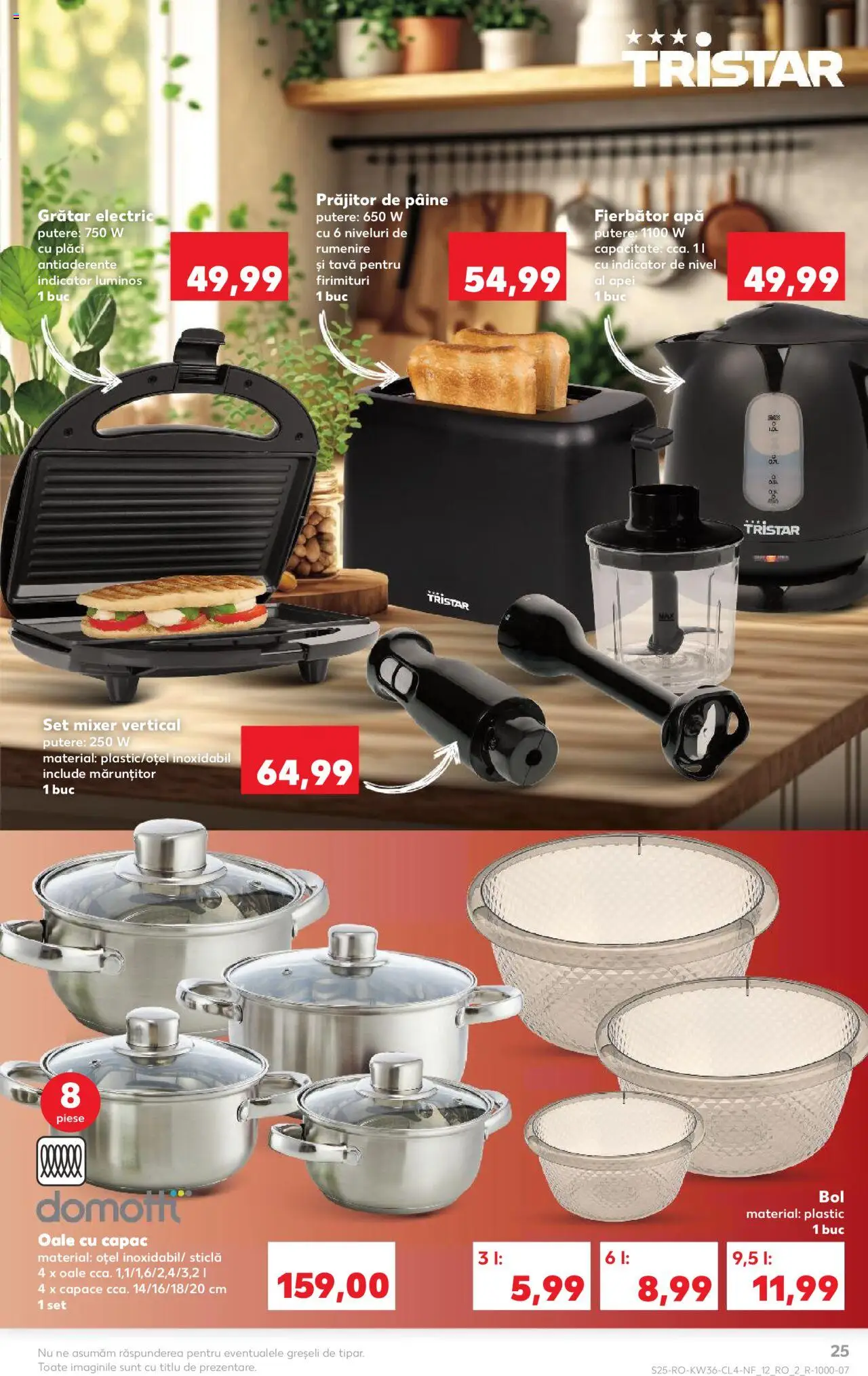 Noul catalog Kaufland – valabil de la 03.09.2025 | Pagină: 25 | Produse: Toaster, Grătar, Pâine, Apă