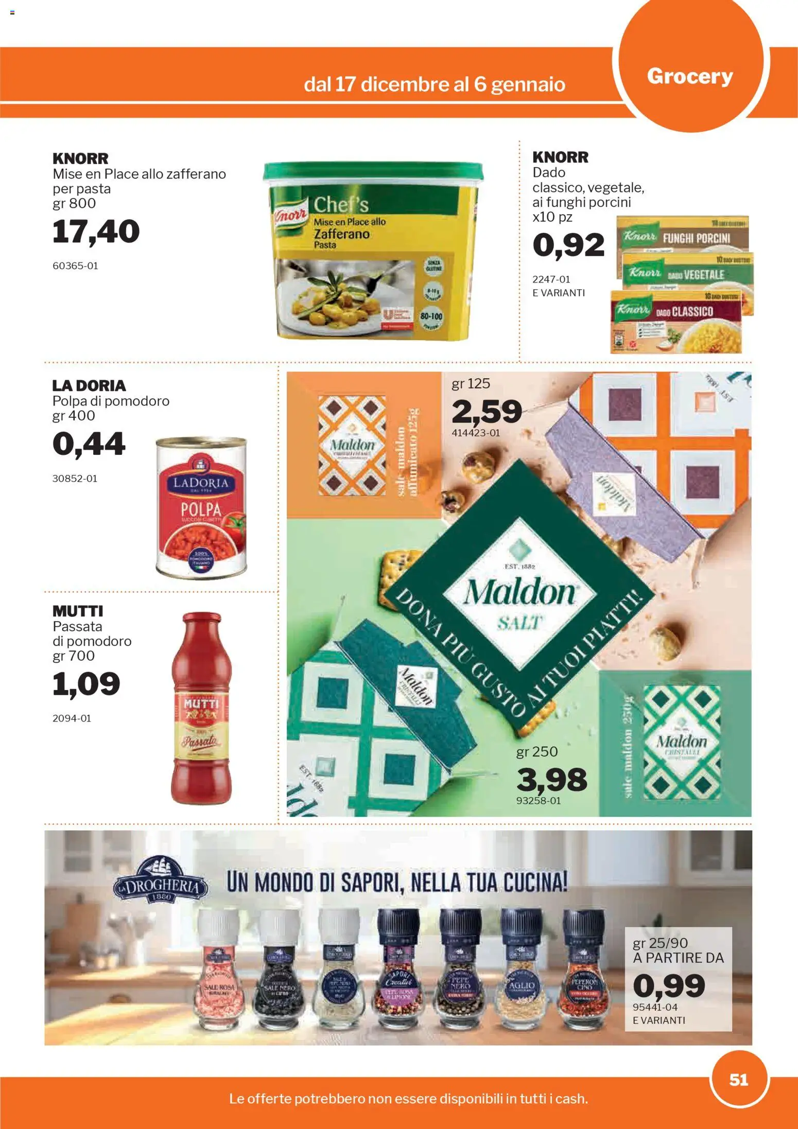 Volantino Sogegross del 17.12.2025 | Pagina: 51 | Prodotti: Sale, Pomodoro, Funghi, Mutti