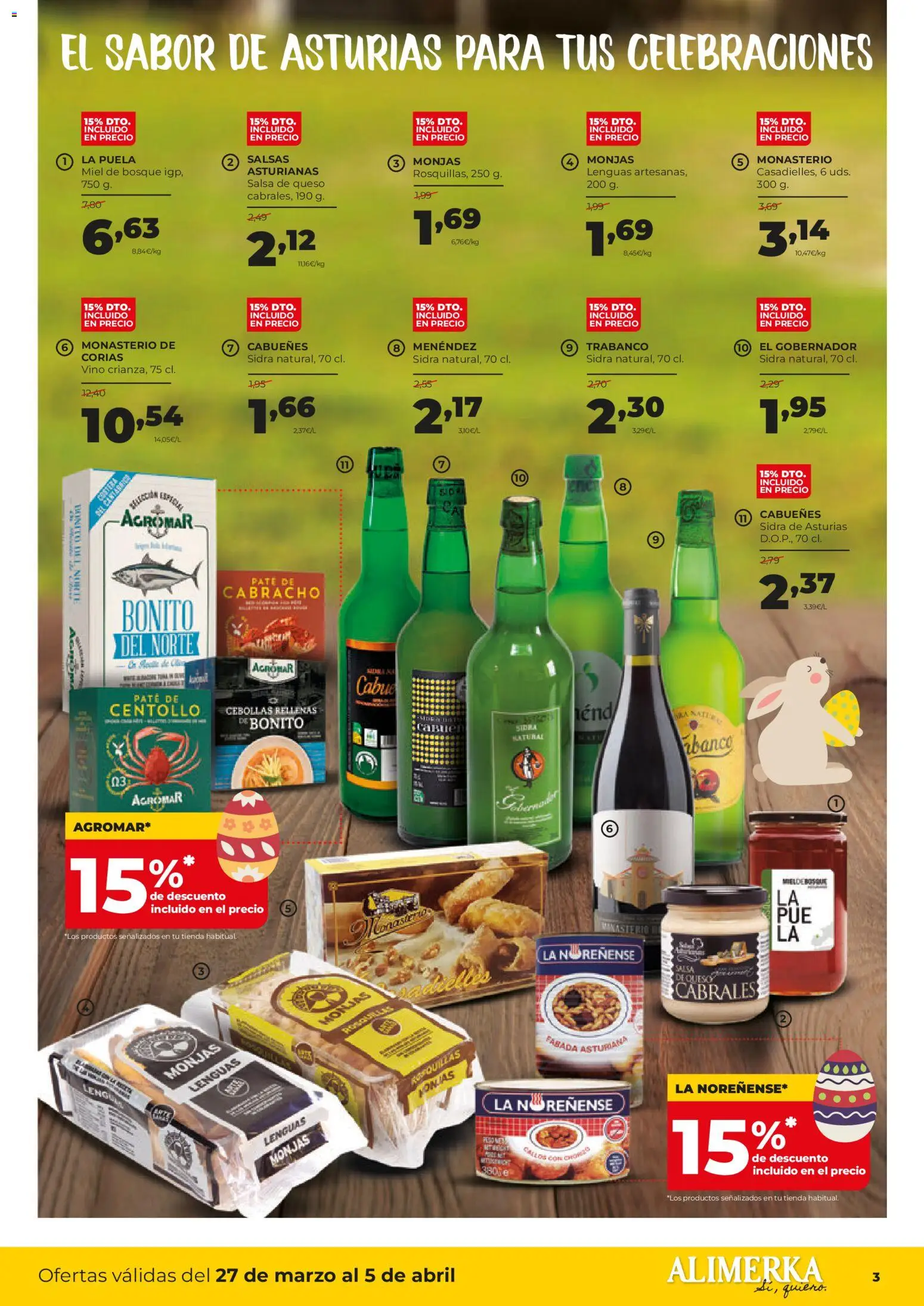 Alimerka Semana Santa  │ válido desde el 27.03.2026 | Página: 3 | Productos: Ψηφιακή κάμερα, Queso, Vino, Paté